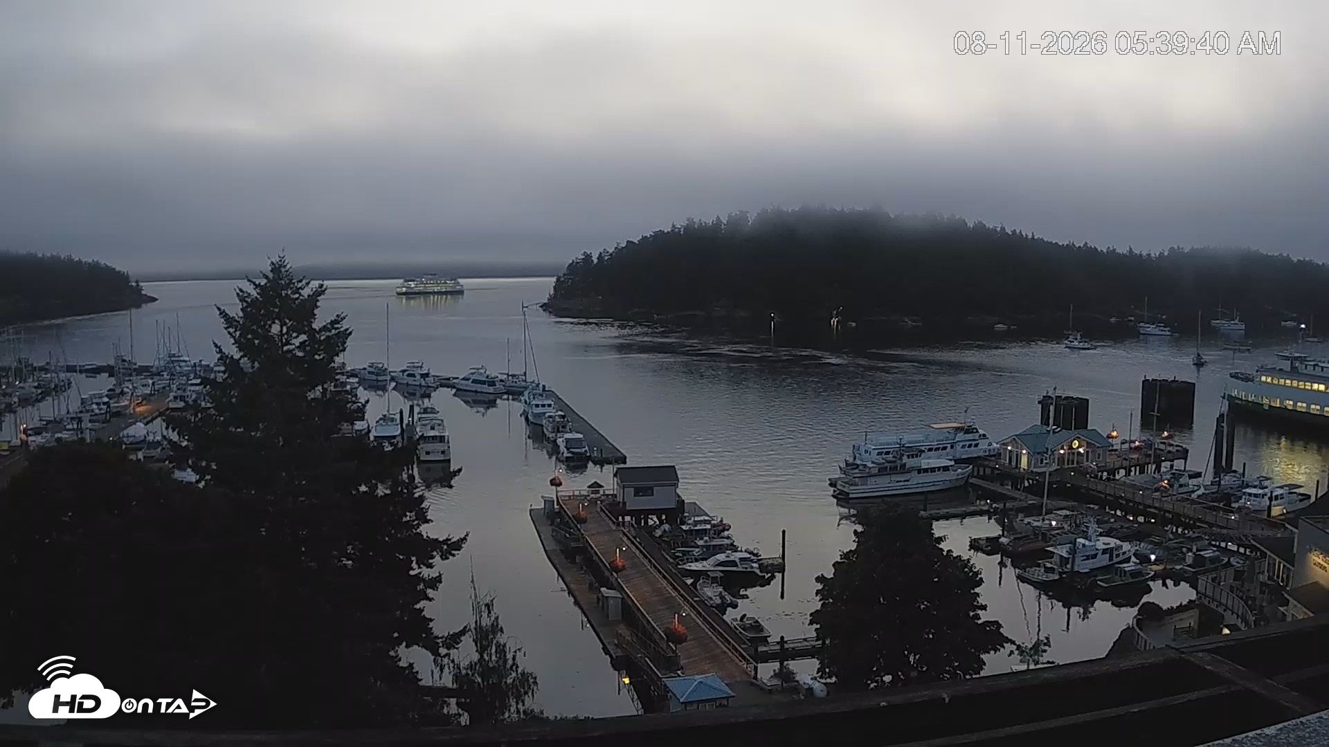 Snapshot of Friday Harbor - San Juan Island Live Webcam taken Aug 11, 2026, 5:40am PDT