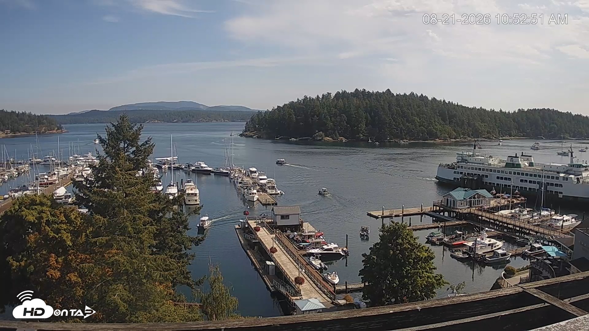 Snapshot of Friday Harbor - San Juan Island Live Webcam taken Aug 21, 2026, 10:53am PDT