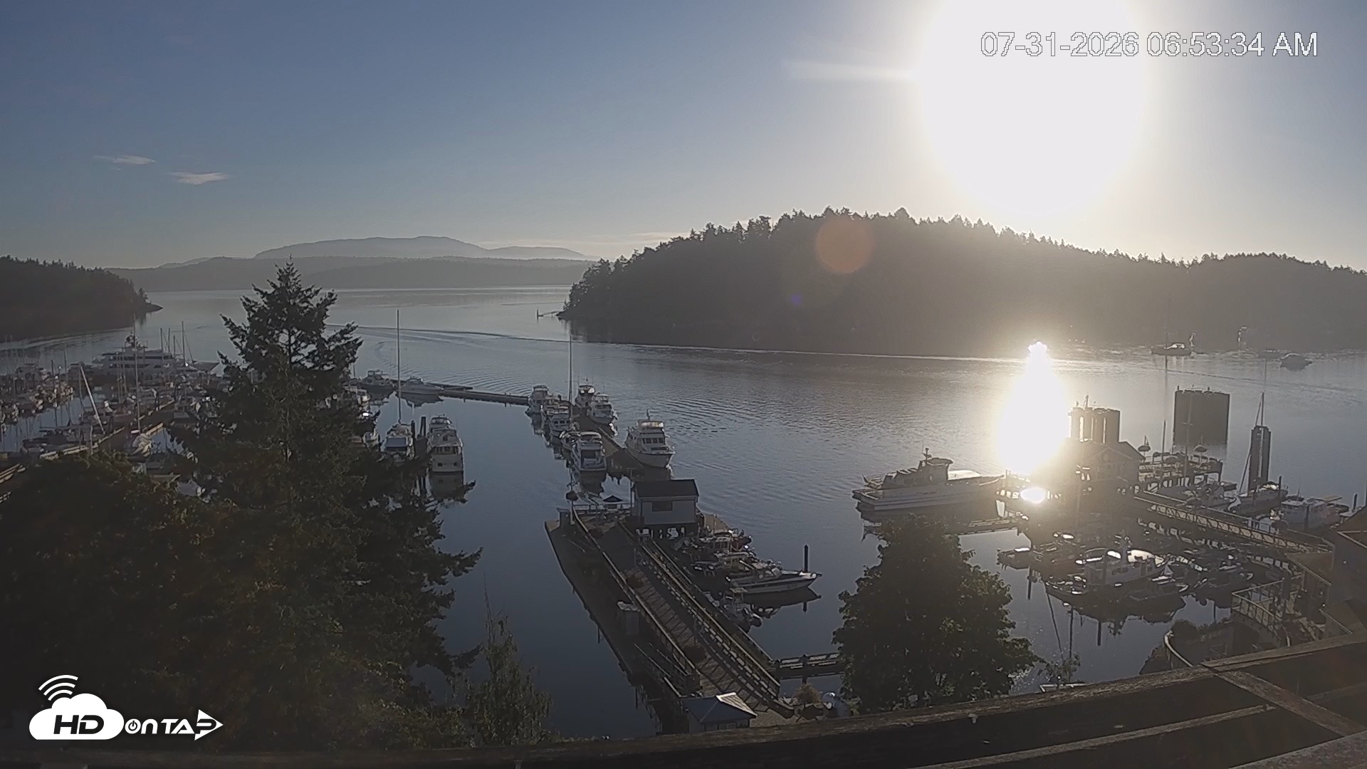 Snapshot of Friday Harbor - San Juan Island Live Webcam taken Jul 31, 2026, 6:54am PDT