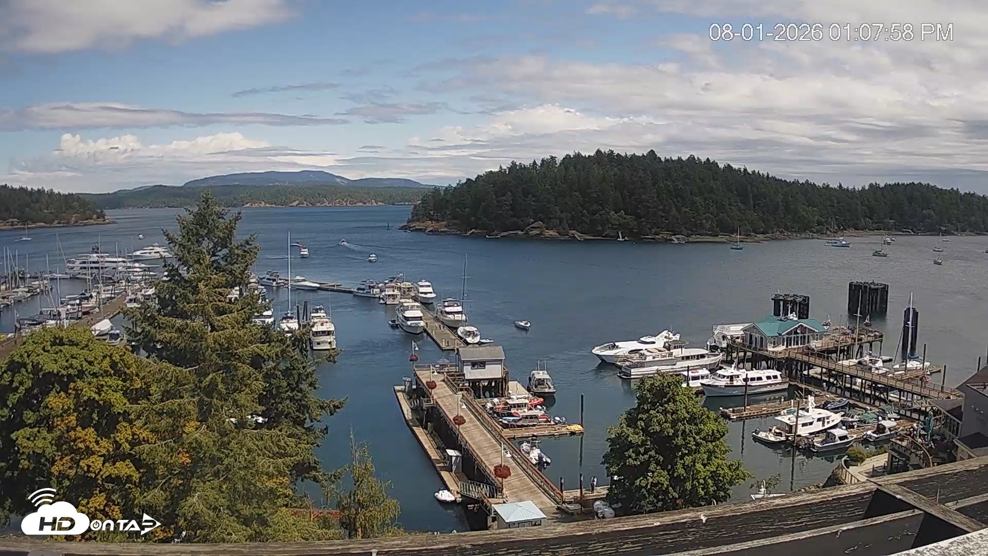 Snapshot of Friday Harbor - San Juan Island Live Webcam taken Aug 1, 2026, 1:08pm PDT