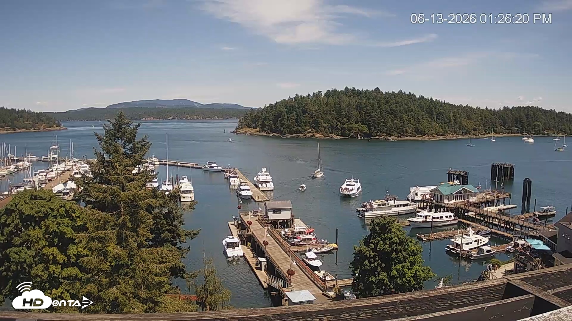 Snapshot of Friday Harbor - San Juan Island Live Webcam taken Jun 13, 2026, 1:27pm PDT