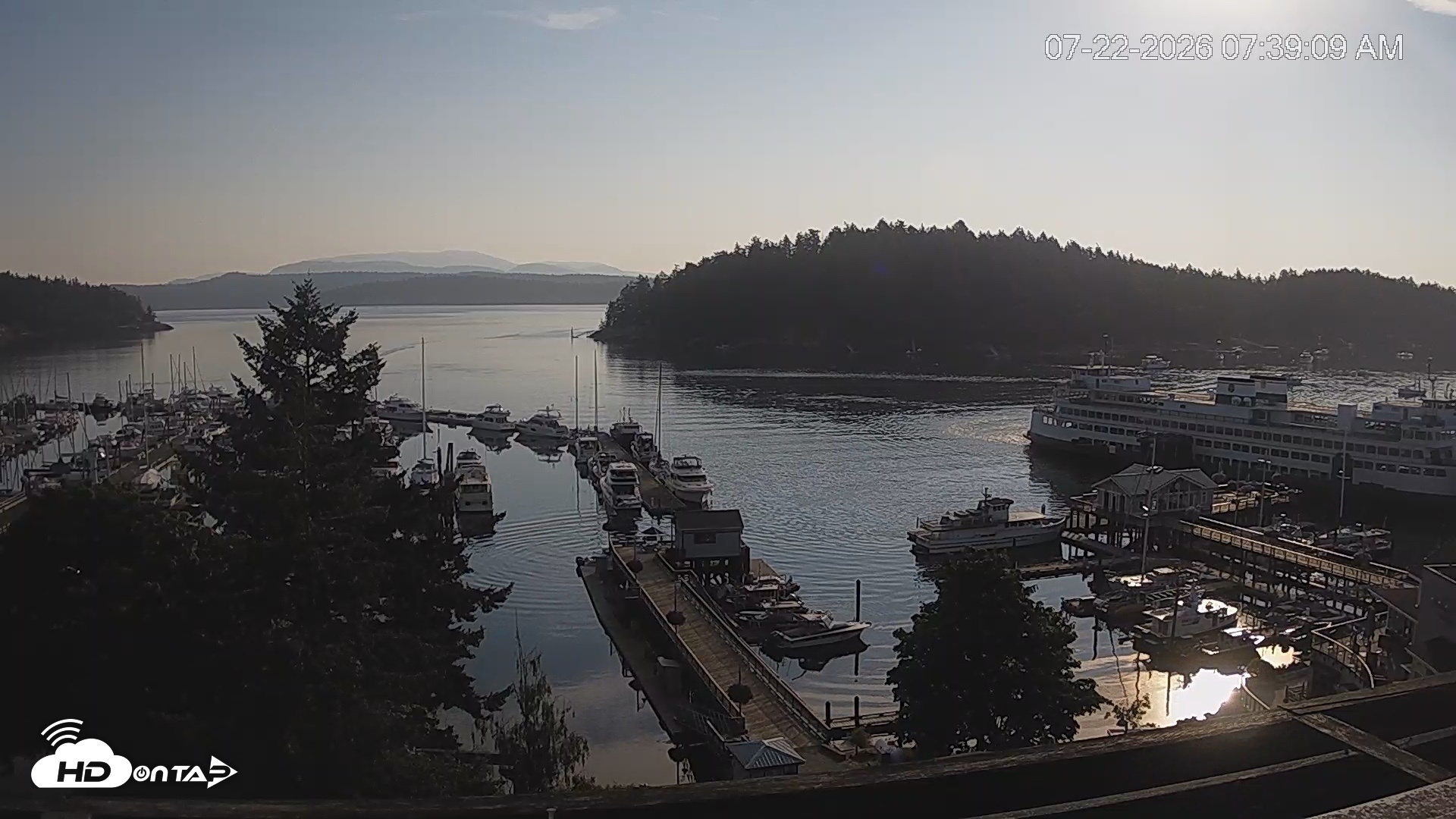 Snapshot of Friday Harbor - San Juan Island Live Webcam taken Jul 22, 2026, 7:39am PDT