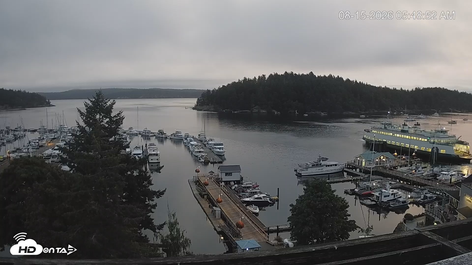 Snapshot of Friday Harbor - San Juan Island Live Webcam taken Aug 15, 2026, 5:49am PDT