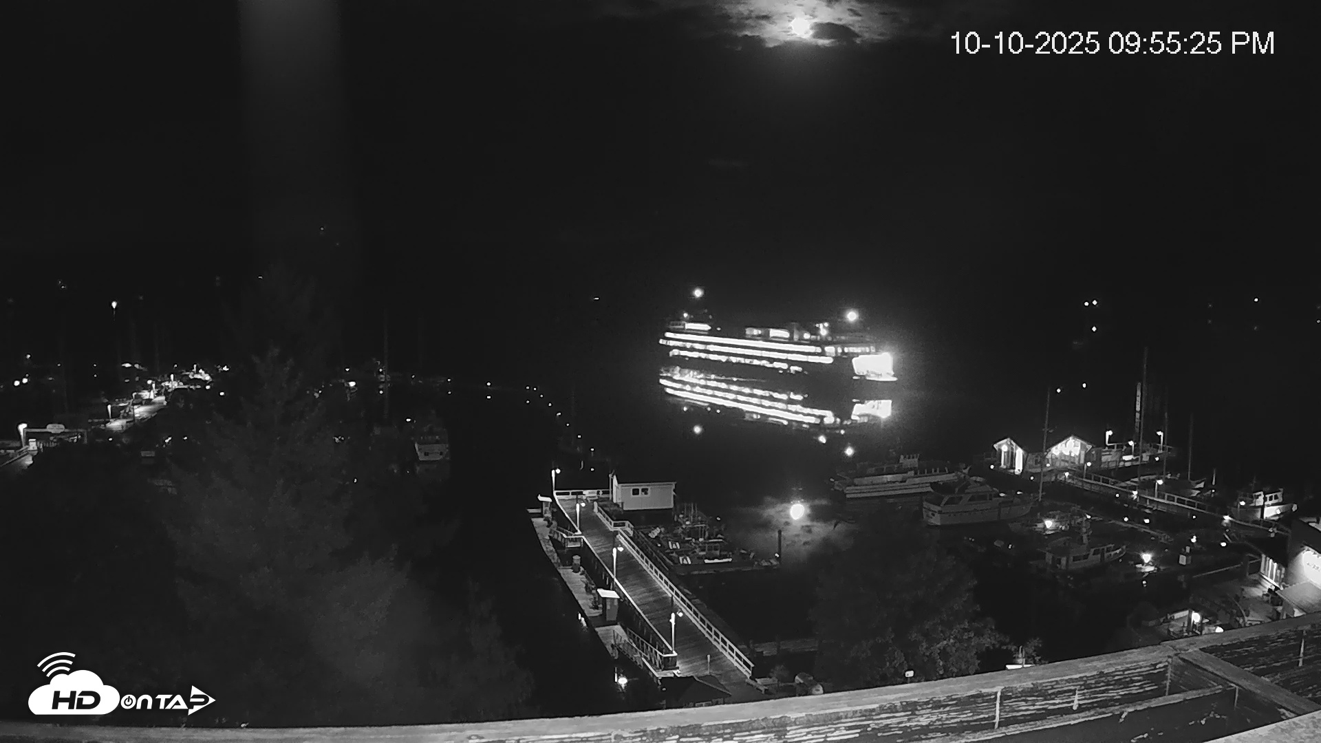 Snapshot of Friday Harbor - San Juan Island Live Webcam taken Oct 10, 2025, 9:56pm PDT