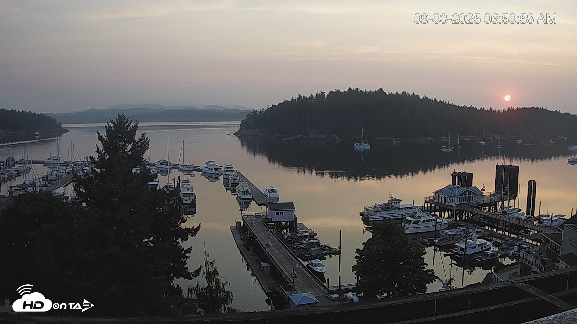 Snapshot of Friday Harbor - San Juan Island Live Webcam taken Sep 3, 2025, 6:51am PDT