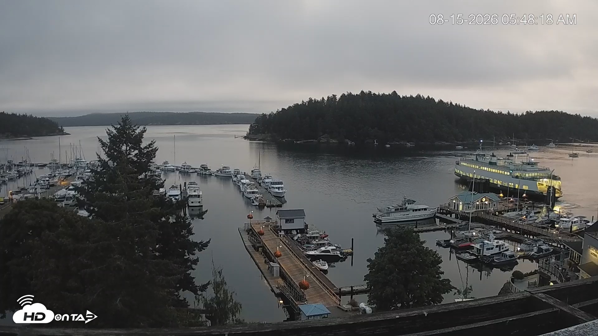 Snapshot of Friday Harbor - San Juan Island Live Webcam taken Aug 15, 2026, 5:49am PDT