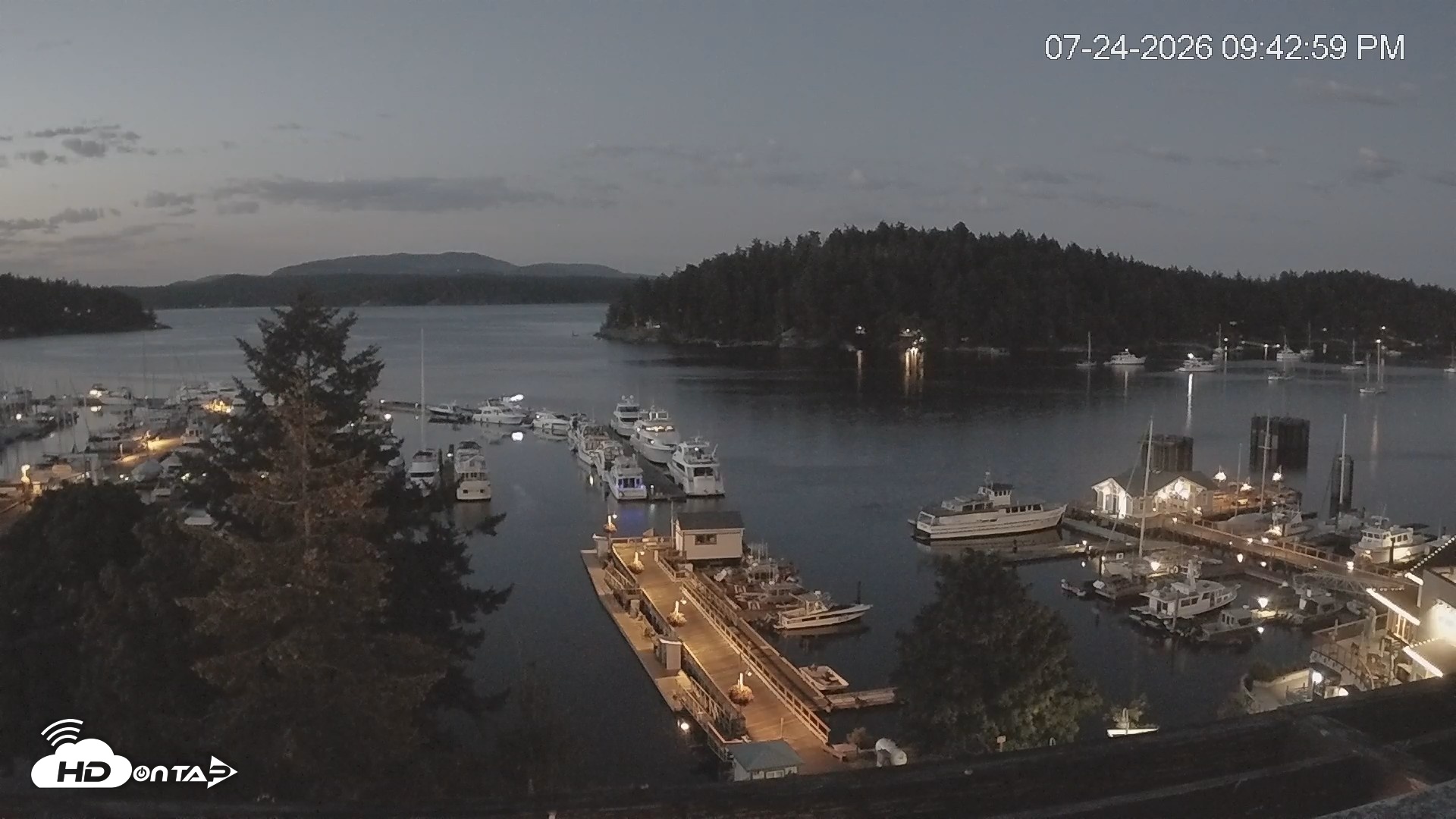 Snapshot of Friday Harbor - San Juan Island Live Webcam taken Jul 24, 2026, 9:44pm PDT