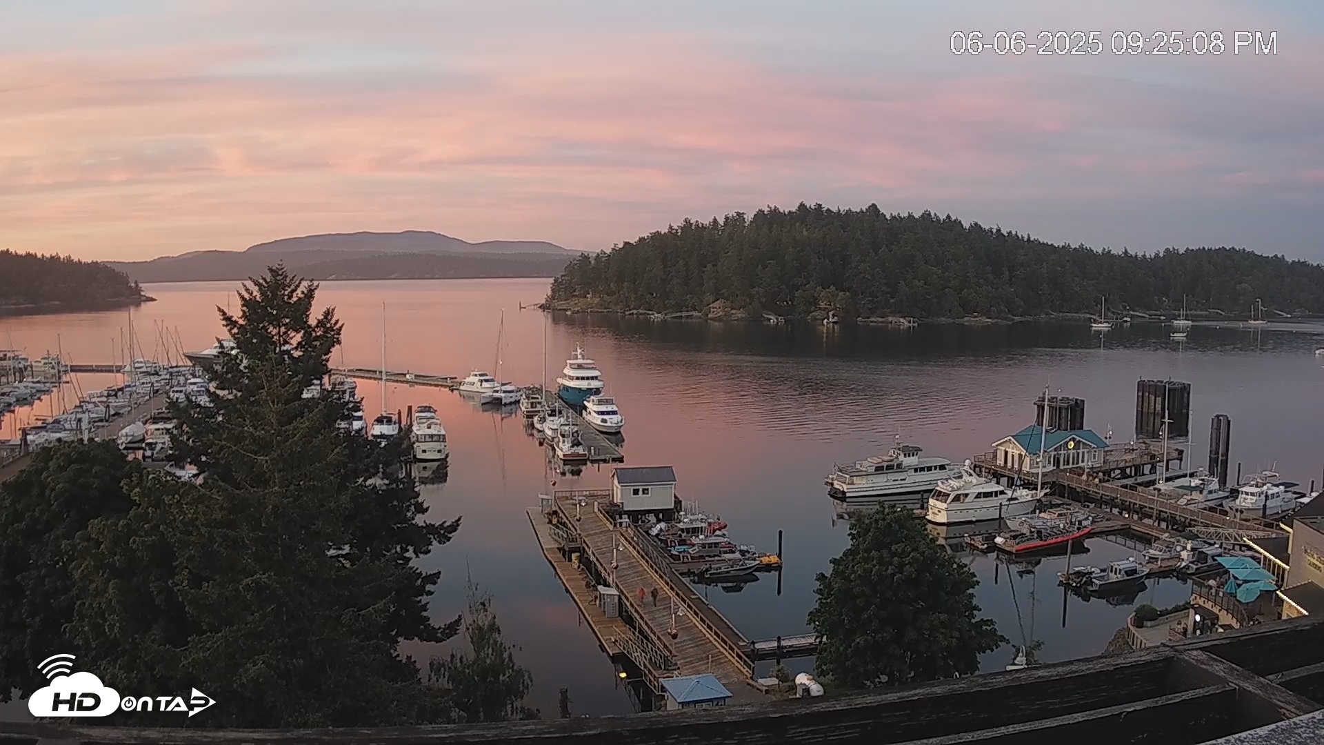 Snapshot of Friday Harbor - San Juan Island Live Webcam taken Jun 6, 2025, 9:25pm PDT