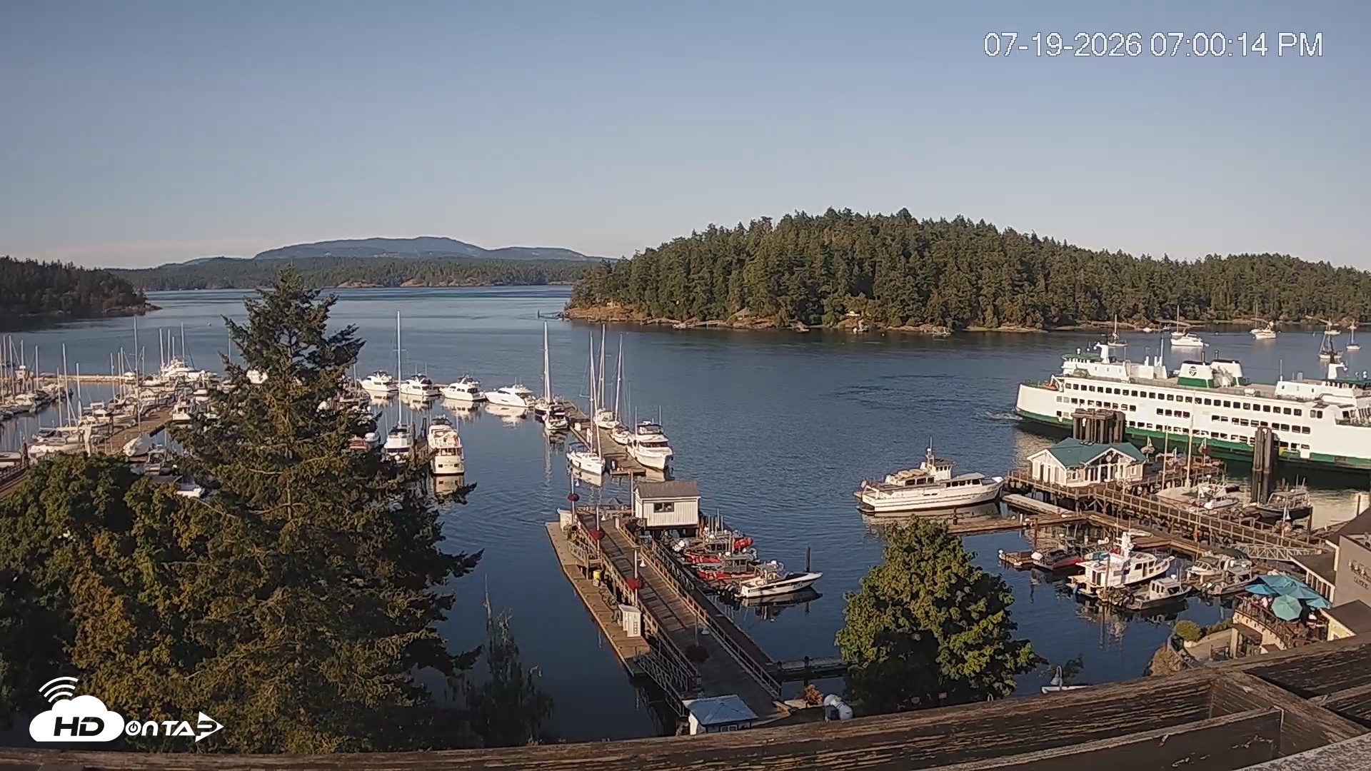 Snapshot of Friday Harbor - San Juan Island Live Webcam taken Jul 19, 2026, 7:01pm PDT