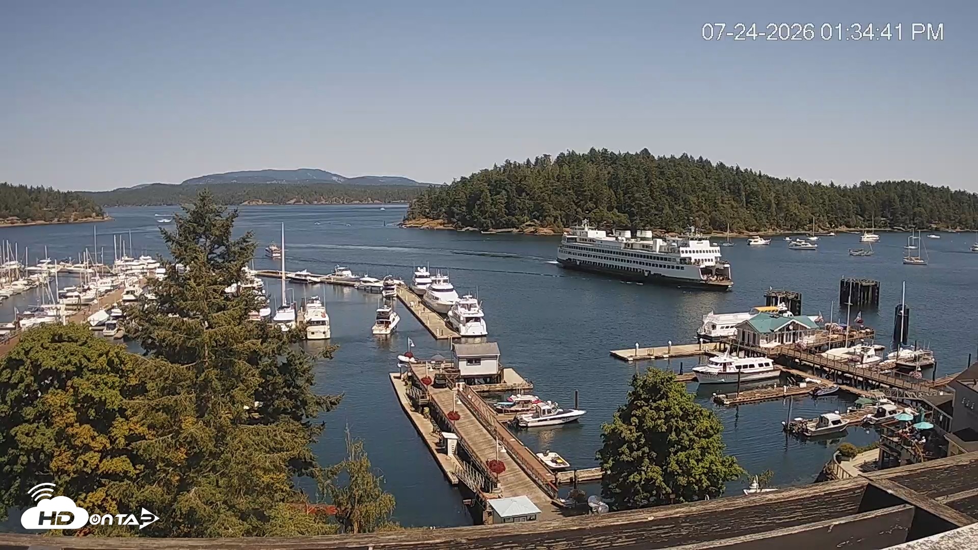 Snapshot of Friday Harbor - San Juan Island Live Webcam taken Jul 24, 2026, 1:35pm PDT