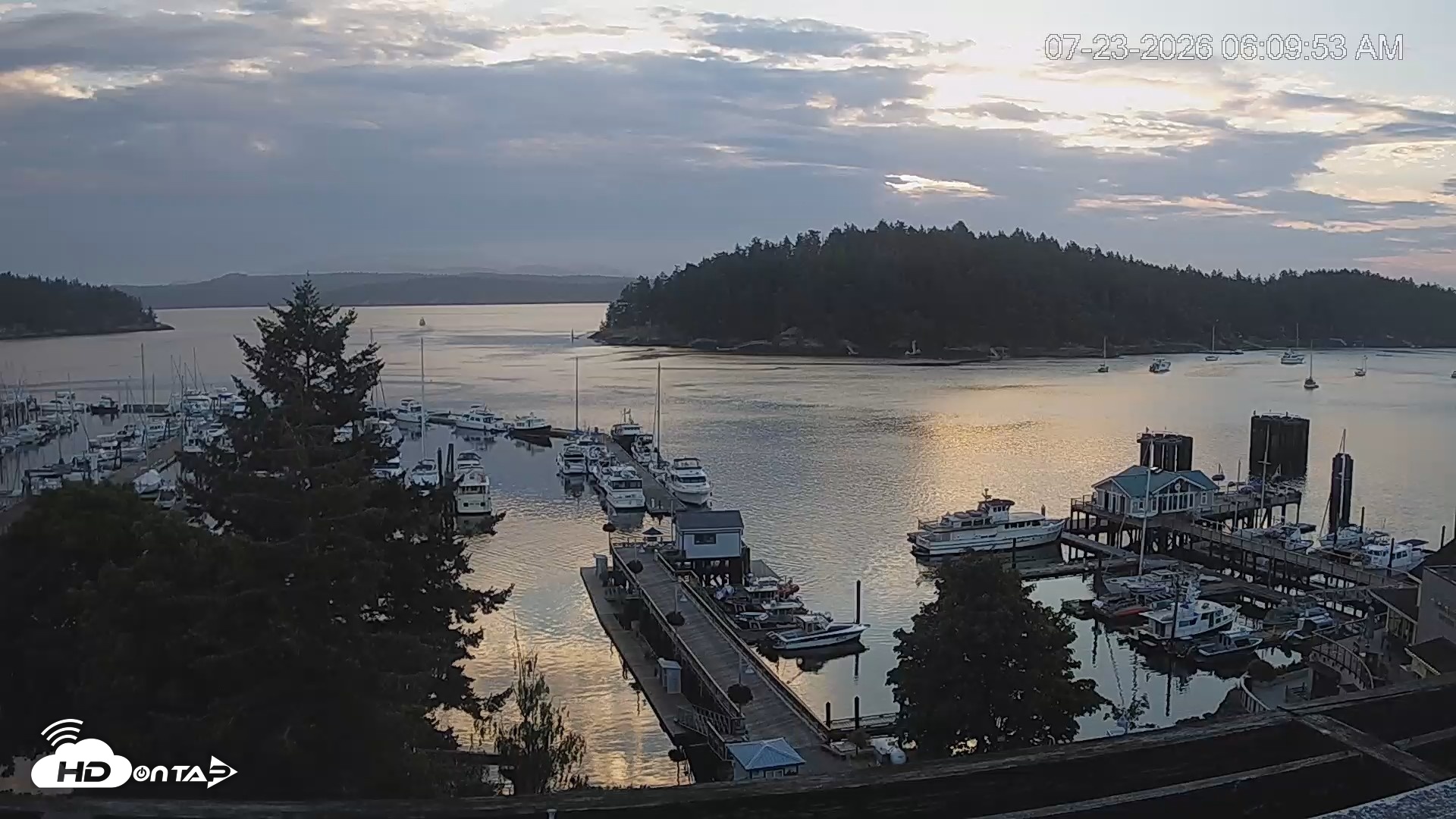 Snapshot of Friday Harbor - San Juan Island Live Webcam taken Jul 23, 2026, 6:10am PDT