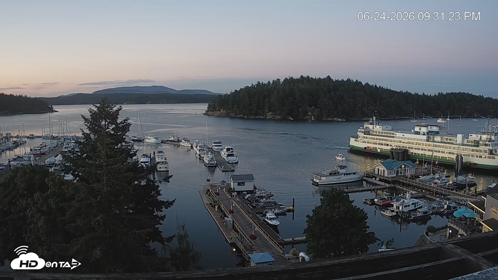 Snapshot of Friday Harbor - San Juan Island Live Webcam taken Jun 24, 2026, 9:32pm PDT