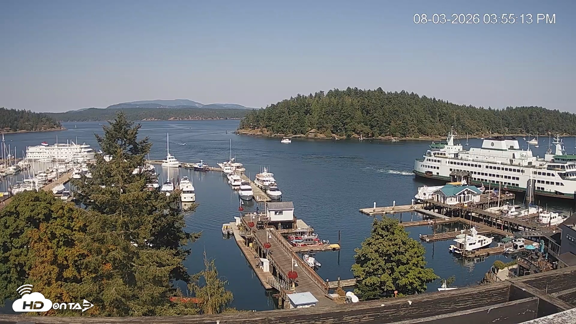 Snapshot of Friday Harbor - San Juan Island Live Webcam taken Aug 3, 2026, 3:55pm PDT