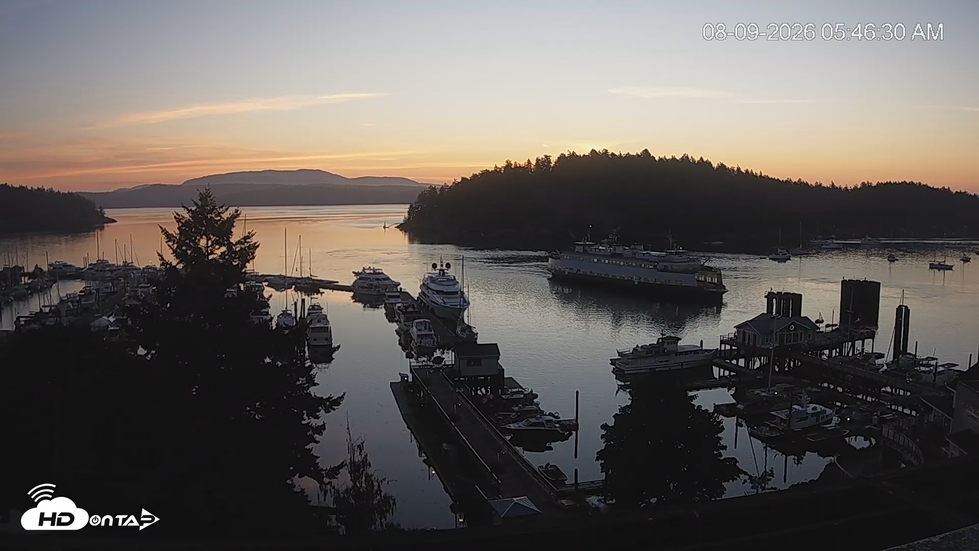 Snapshot of Friday Harbor - San Juan Island Live Webcam taken Aug 9, 2026, 5:47am PDT