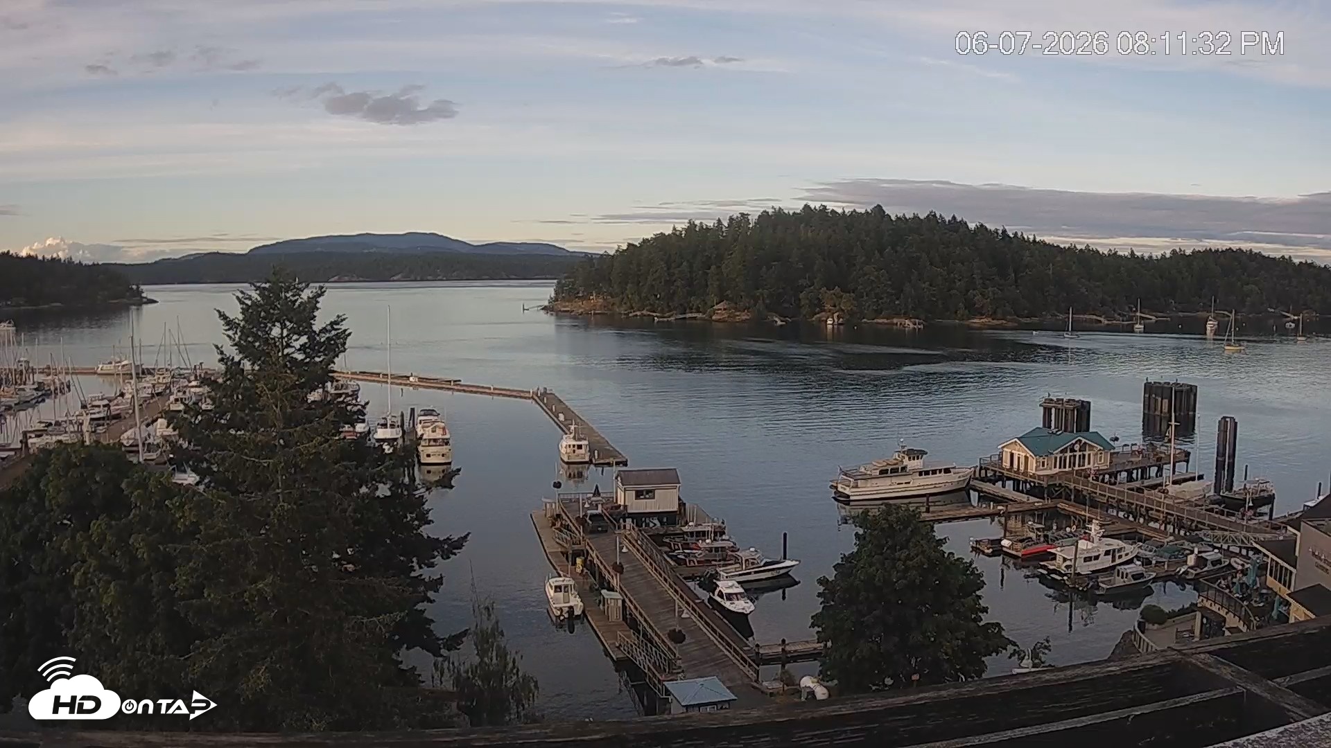 Snapshot of Friday Harbor - San Juan Island Live Webcam taken Jun 7, 2026, 8:12pm PDT