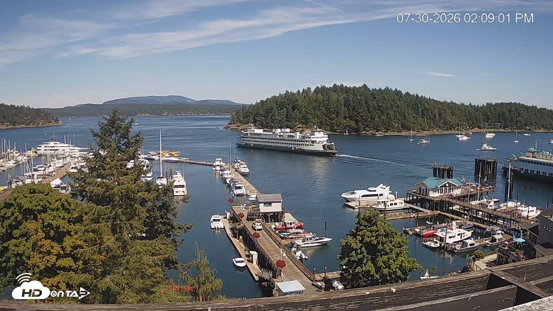 Snapshot of Friday Harbor - San Juan Island Live Webcam taken Jul 30, 2026, 2:45pm PDT