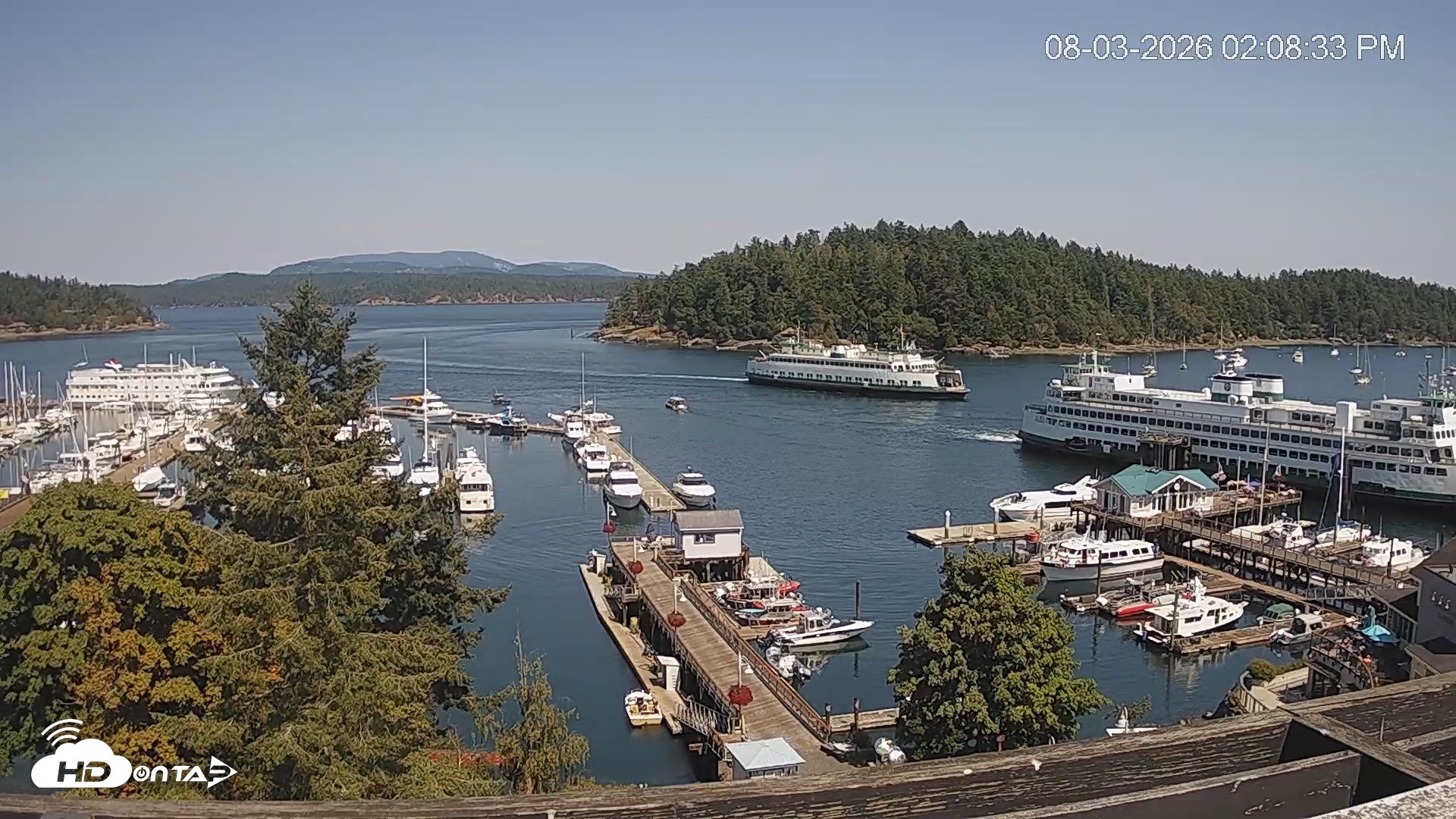 Snapshot of Friday Harbor - San Juan Island Live Webcam taken Aug 3, 2026, 2:09pm PDT