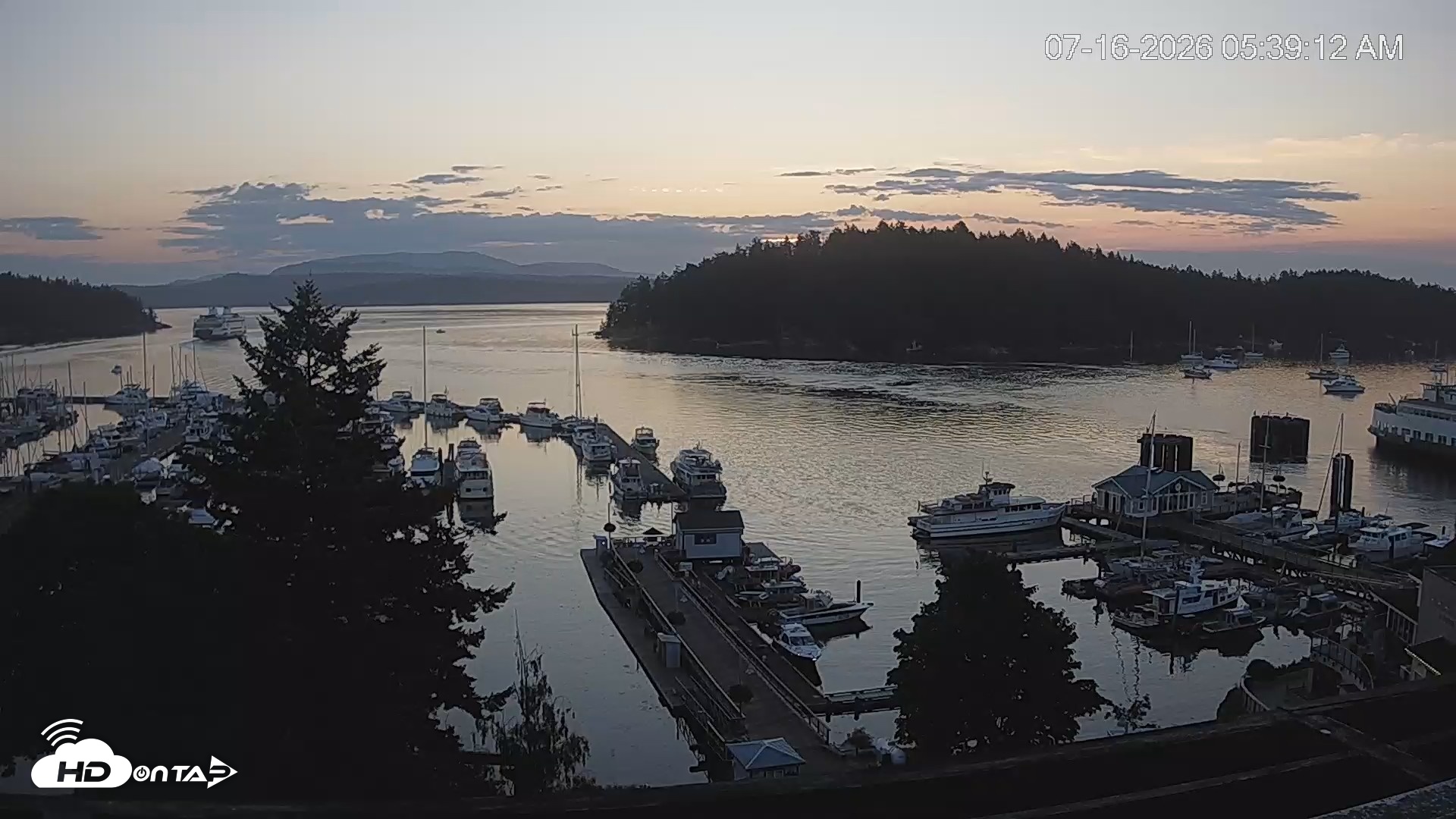 Snapshot of Friday Harbor - San Juan Island Live Webcam taken Jul 16, 2026, 5:39am PDT