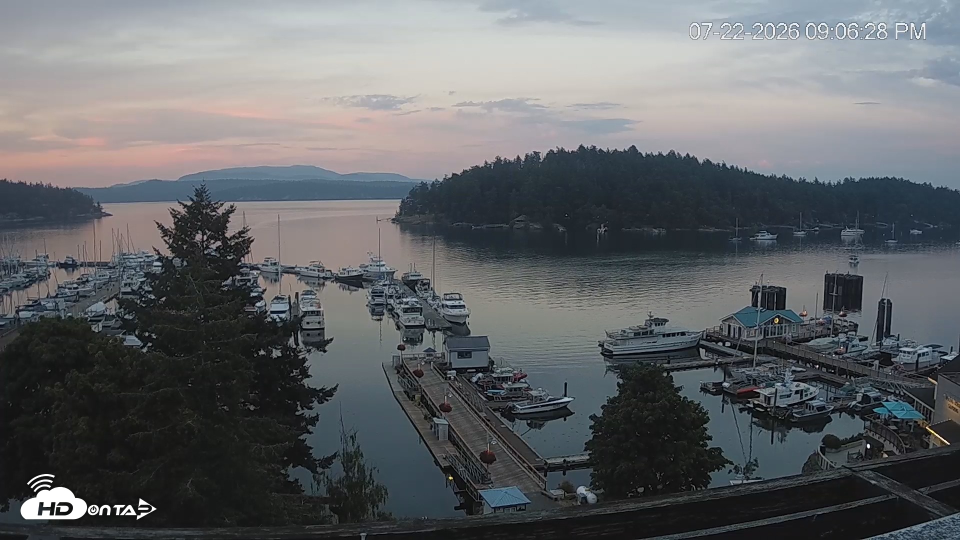 Snapshot of Friday Harbor - San Juan Island Live Webcam taken Jul 22, 2026, 9:07pm PDT