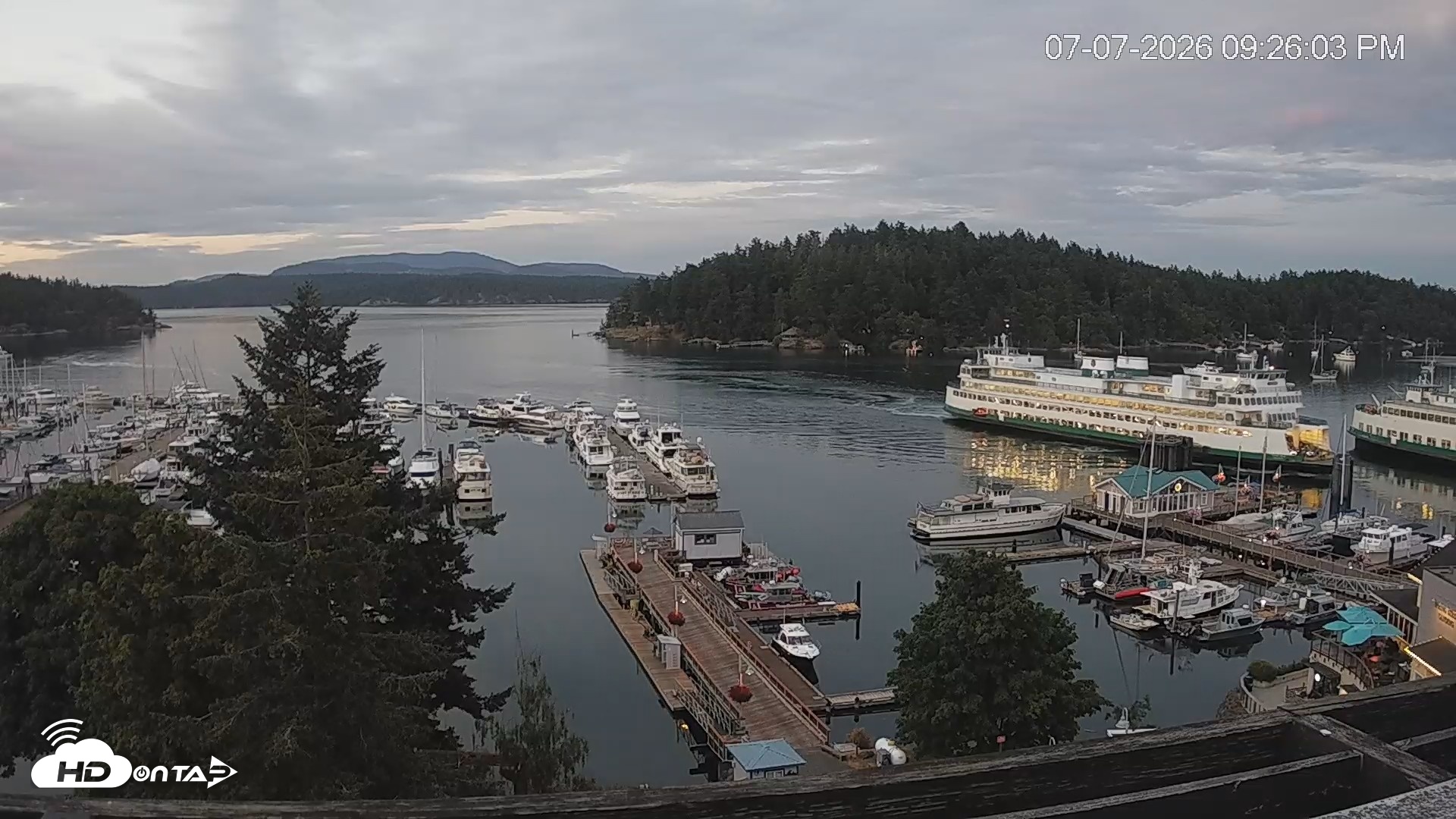 Snapshot of Friday Harbor - San Juan Island Live Webcam taken Jul 7, 2026, 9:27pm PDT