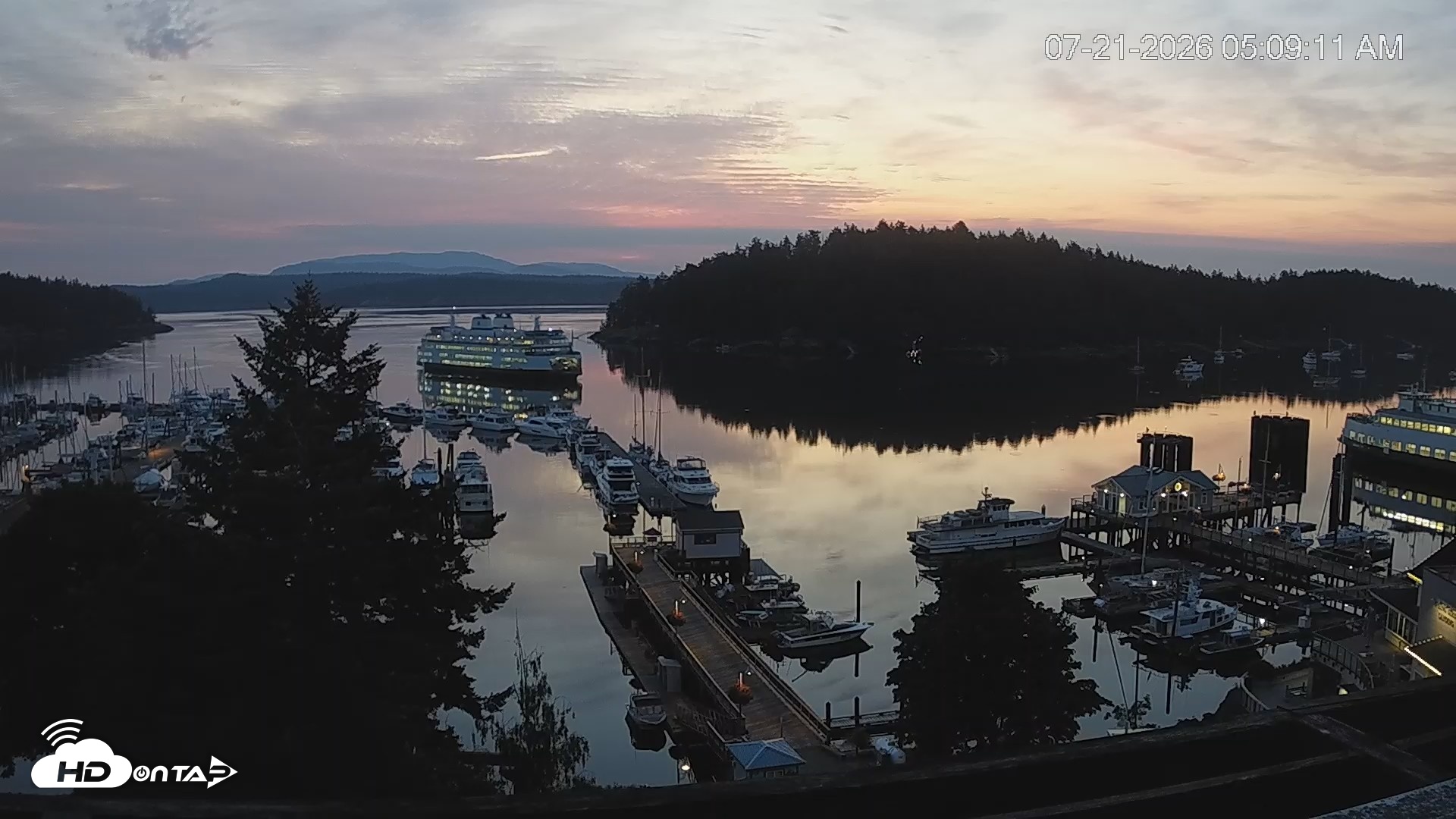 Snapshot of Friday Harbor - San Juan Island Live Webcam taken Jul 21, 2026, 5:10am PDT
