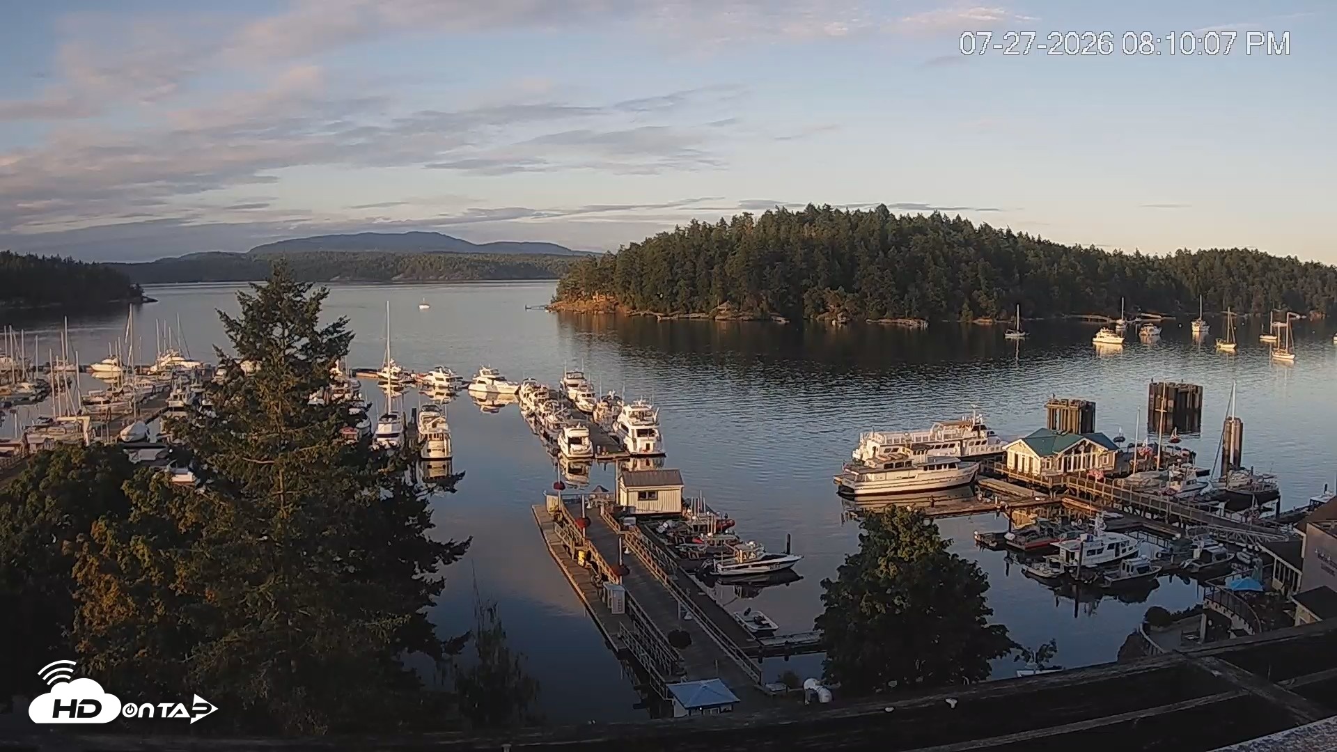 Snapshot of Friday Harbor - San Juan Island Live Webcam taken Jul 27, 2026, 8:10pm PDT