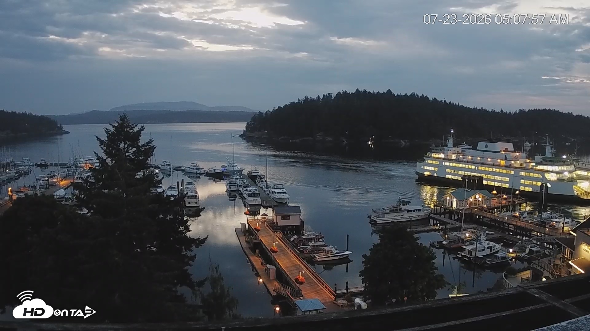 Snapshot of Friday Harbor - San Juan Island Live Webcam taken Jul 23, 2026, 5:08am PDT