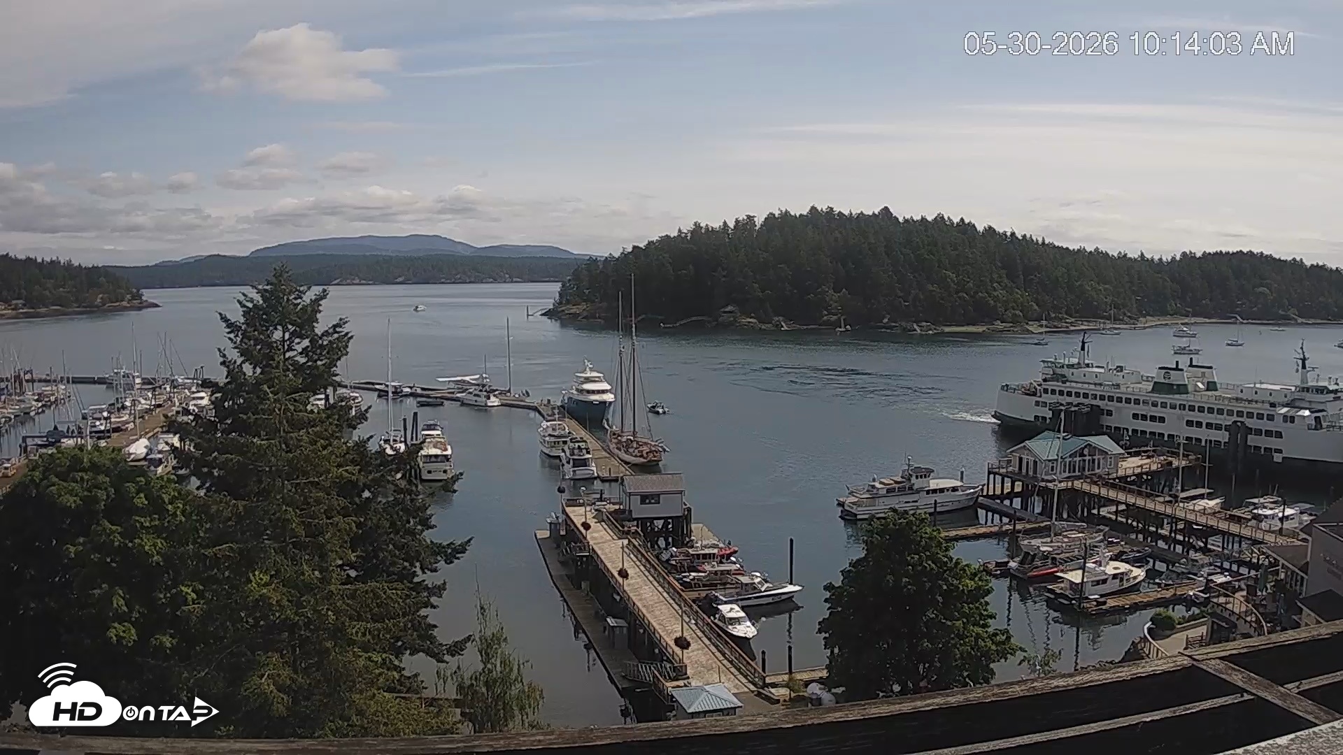 Snapshot of Friday Harbor - San Juan Island Live Webcam taken May 30, 2026, 10:14am PDT