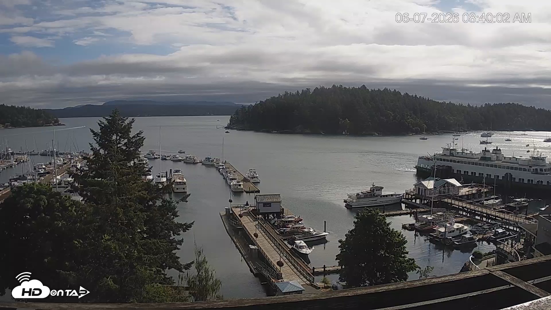 Snapshot of Friday Harbor - San Juan Island Live Webcam taken Jun 7, 2026, 8:40am PDT