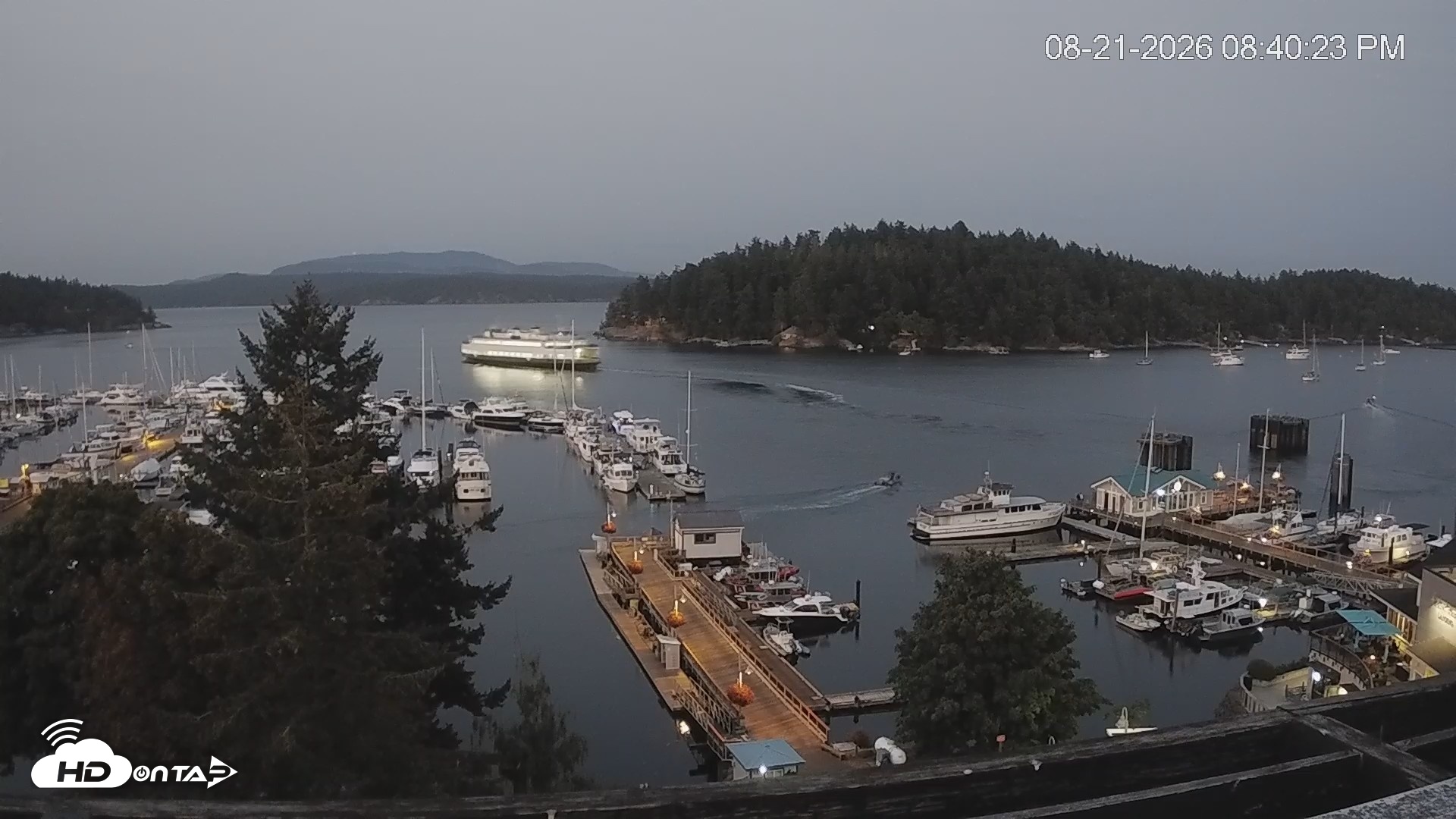 Snapshot of Friday Harbor - San Juan Island Live Webcam taken Aug 21, 2026, 8:41pm PDT