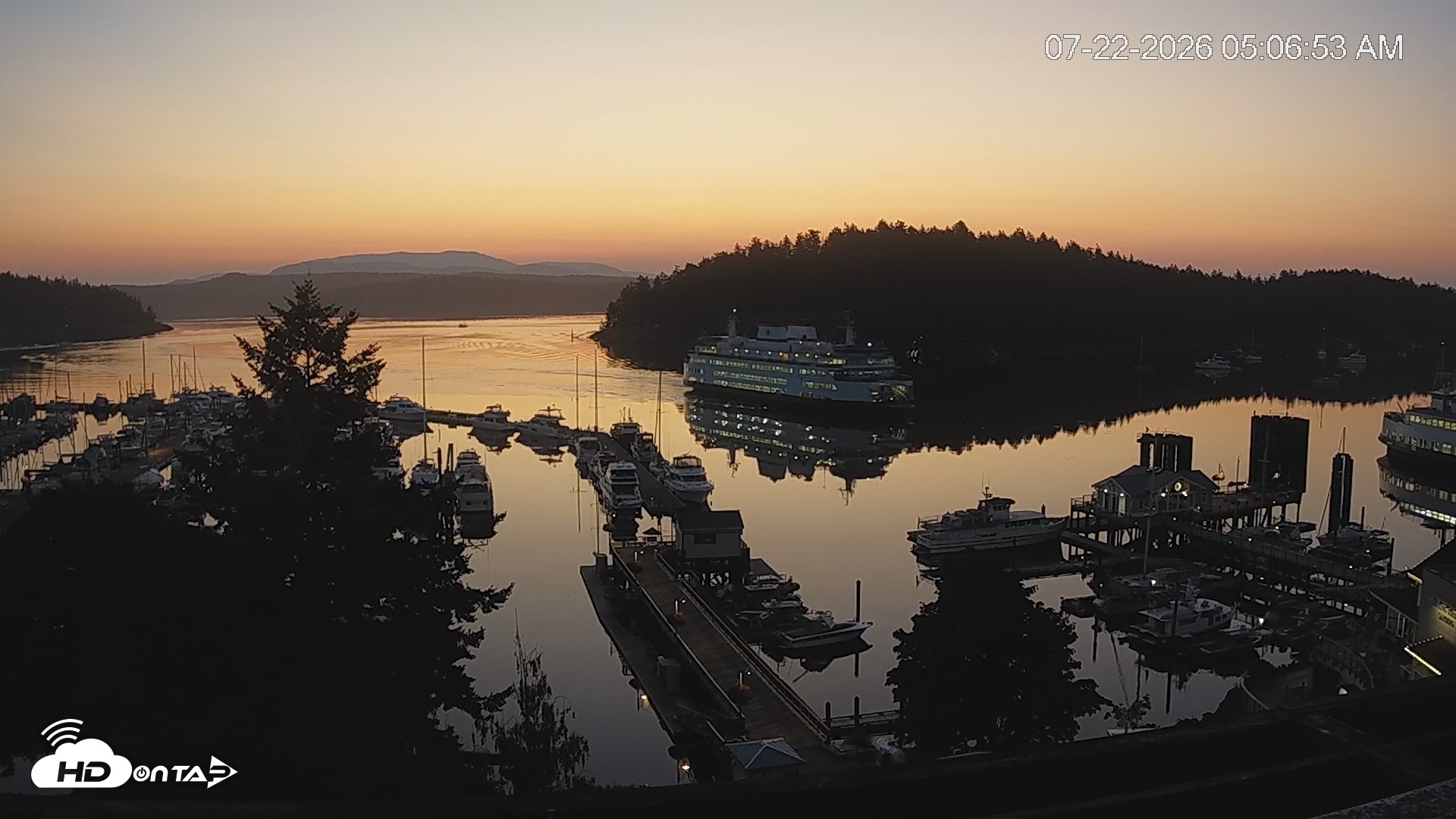 Snapshot of Friday Harbor - San Juan Island Live Webcam taken Jul 22, 2026, 5:07am PDT