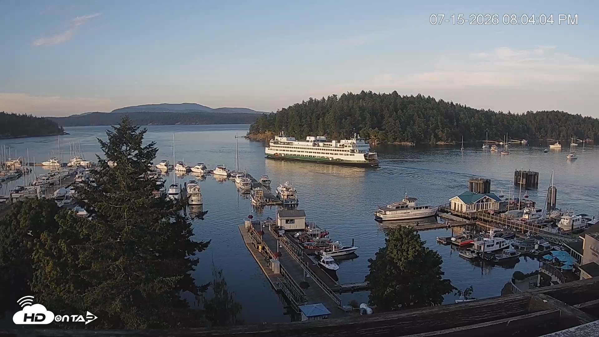 Snapshot of Friday Harbor - San Juan Island Live Webcam taken Jul 15, 2026, 8:04pm PDT