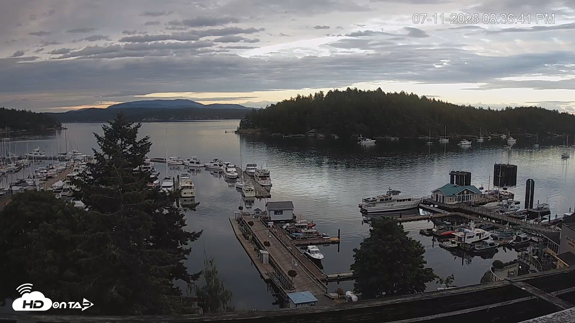 Snapshot of Friday Harbor - San Juan Island Live Webcam taken Jul 11, 2026, 8:37pm PDT