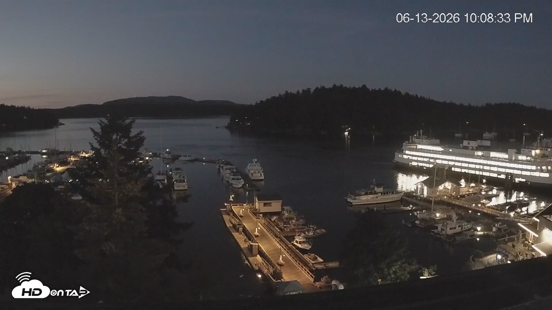 Snapshot of Friday Harbor - San Juan Island Live Webcam taken Jun 13, 2026, 10:09pm PDT