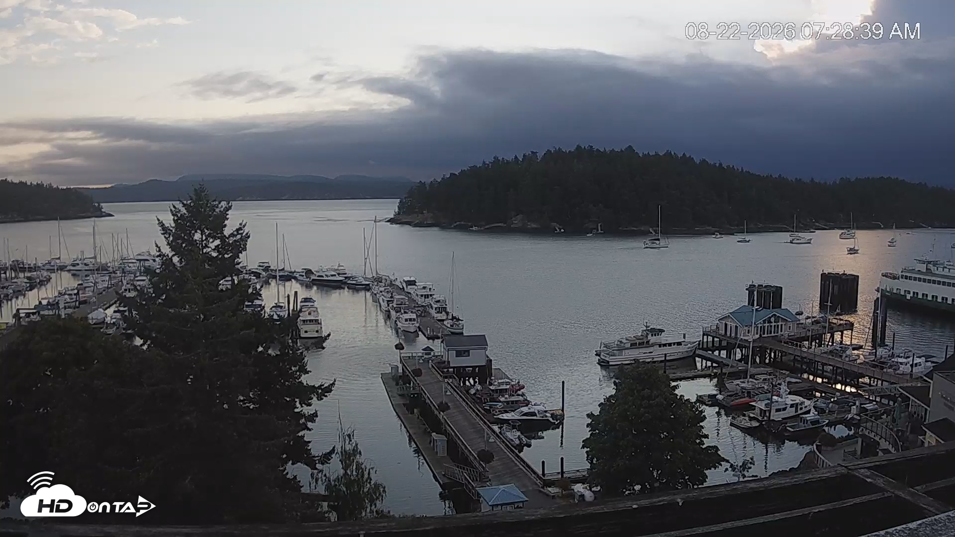 Snapshot of Friday Harbor - San Juan Island Live Webcam taken Aug 22, 2026, 7:29am PDT