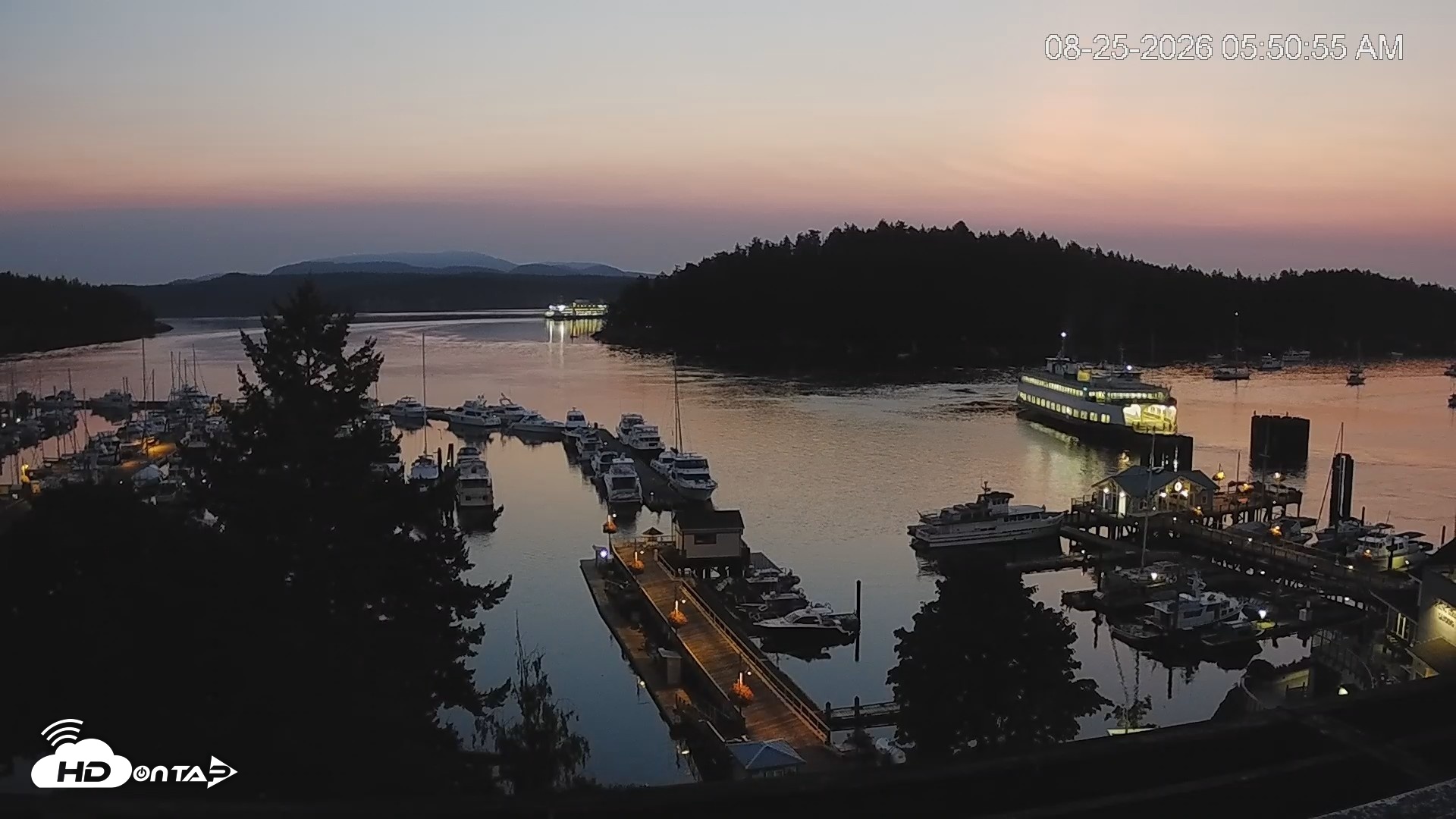 Snapshot of Friday Harbor - San Juan Island Live Webcam taken Aug 25, 2026, 5:51am PDT