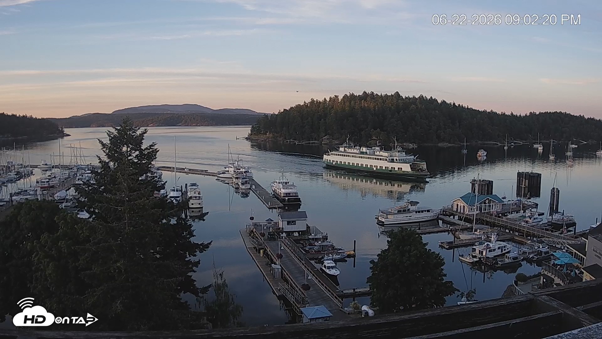 Snapshot of Friday Harbor - San Juan Island Live Webcam taken Jun 22, 2026, 9:03pm PDT