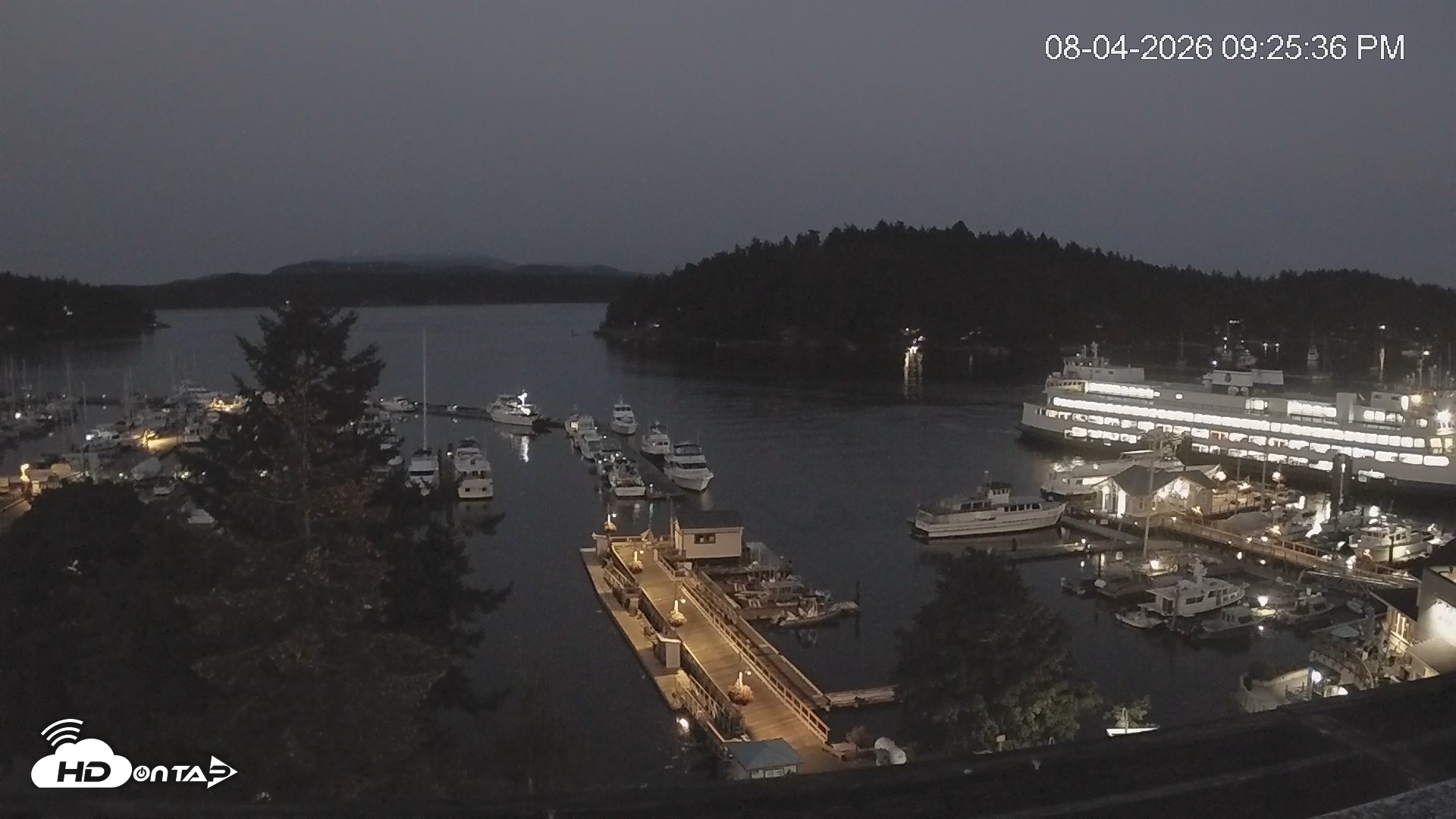 Snapshot of Friday Harbor - San Juan Island Live Webcam taken Aug 4, 2026, 9:26pm PDT