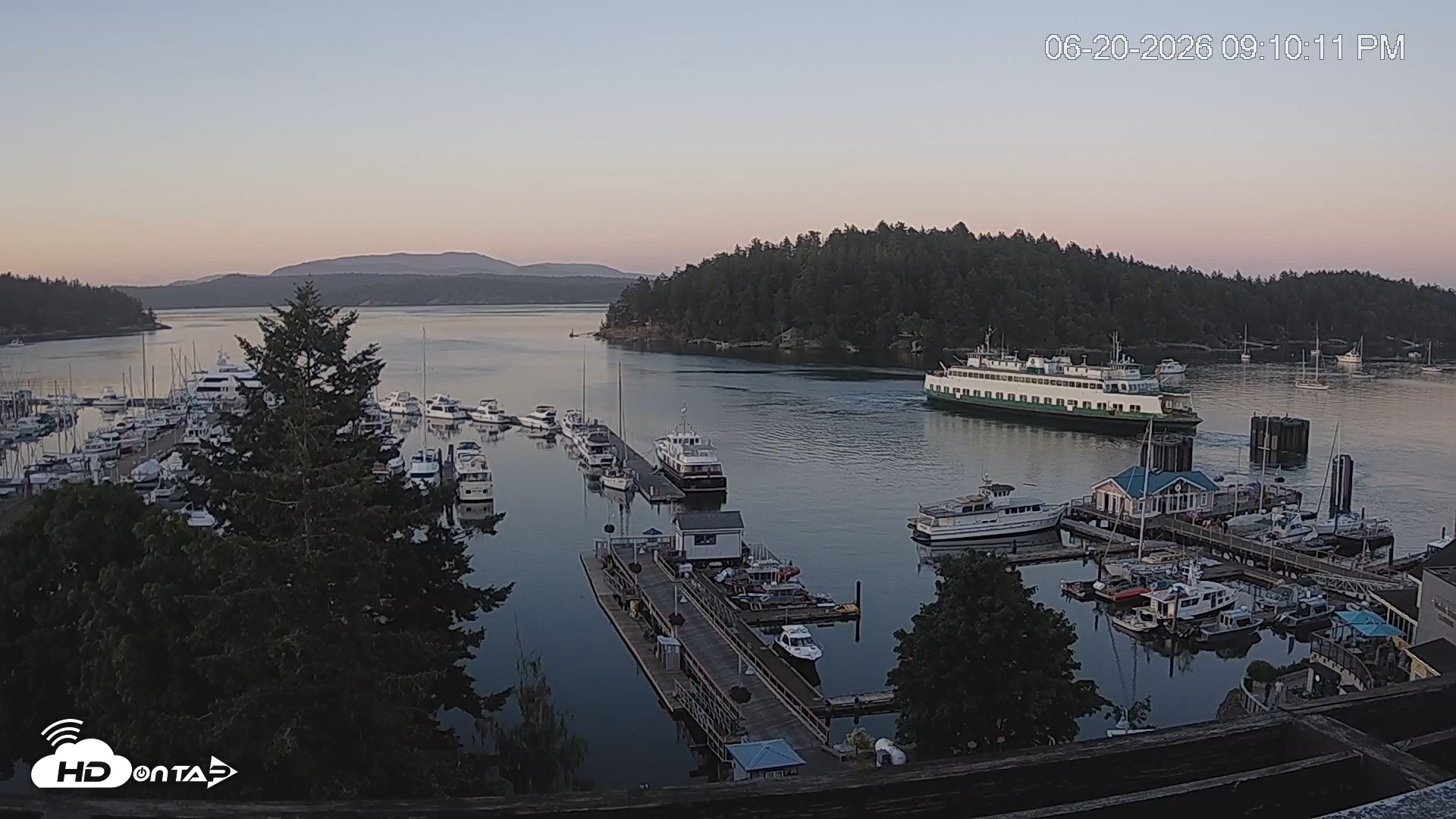 Snapshot of Friday Harbor - San Juan Island Live Webcam taken Jun 20, 2026, 9:10pm PDT