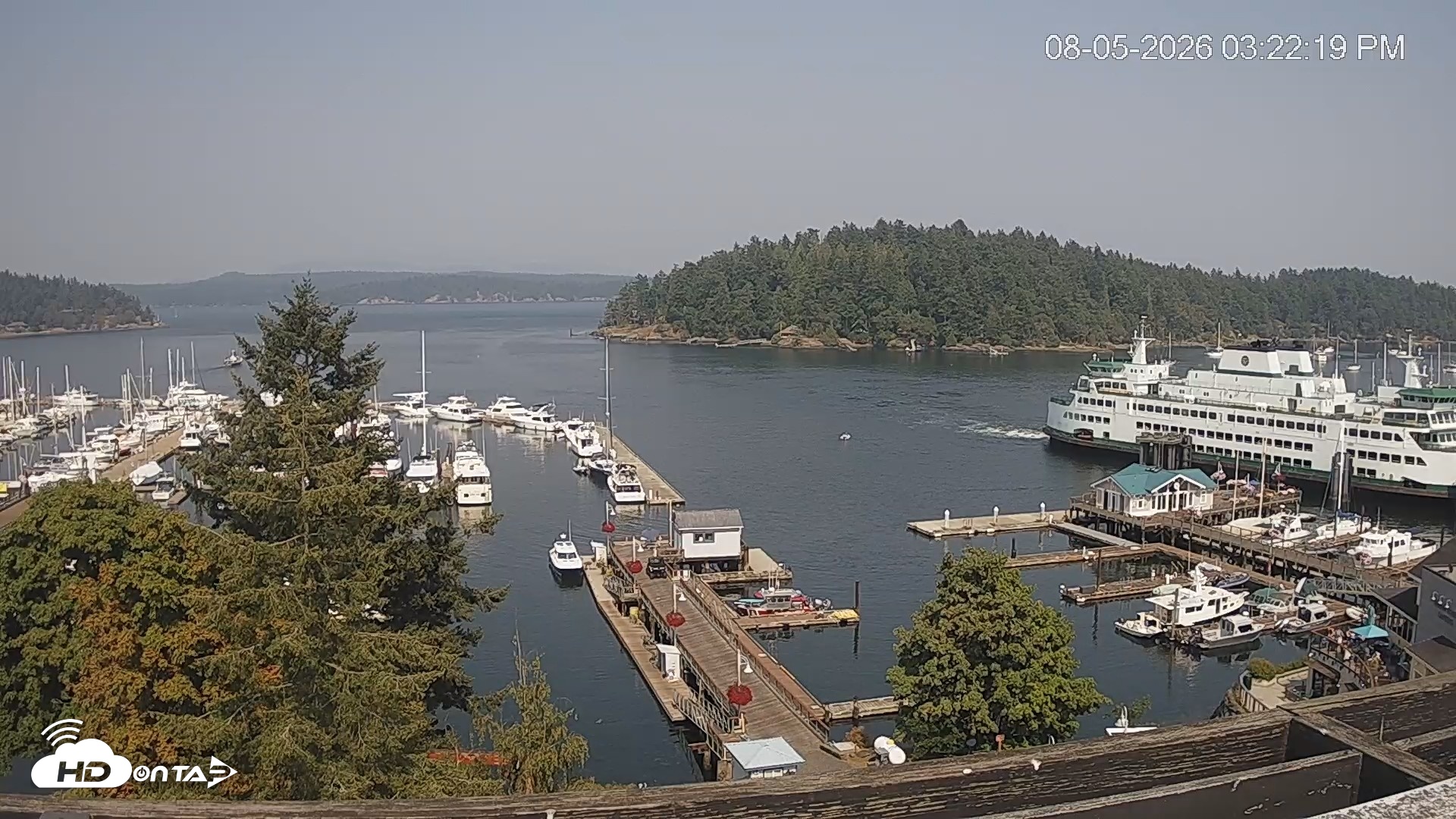 Snapshot of Friday Harbor - San Juan Island Live Webcam taken Aug 5, 2026, 3:23pm PDT