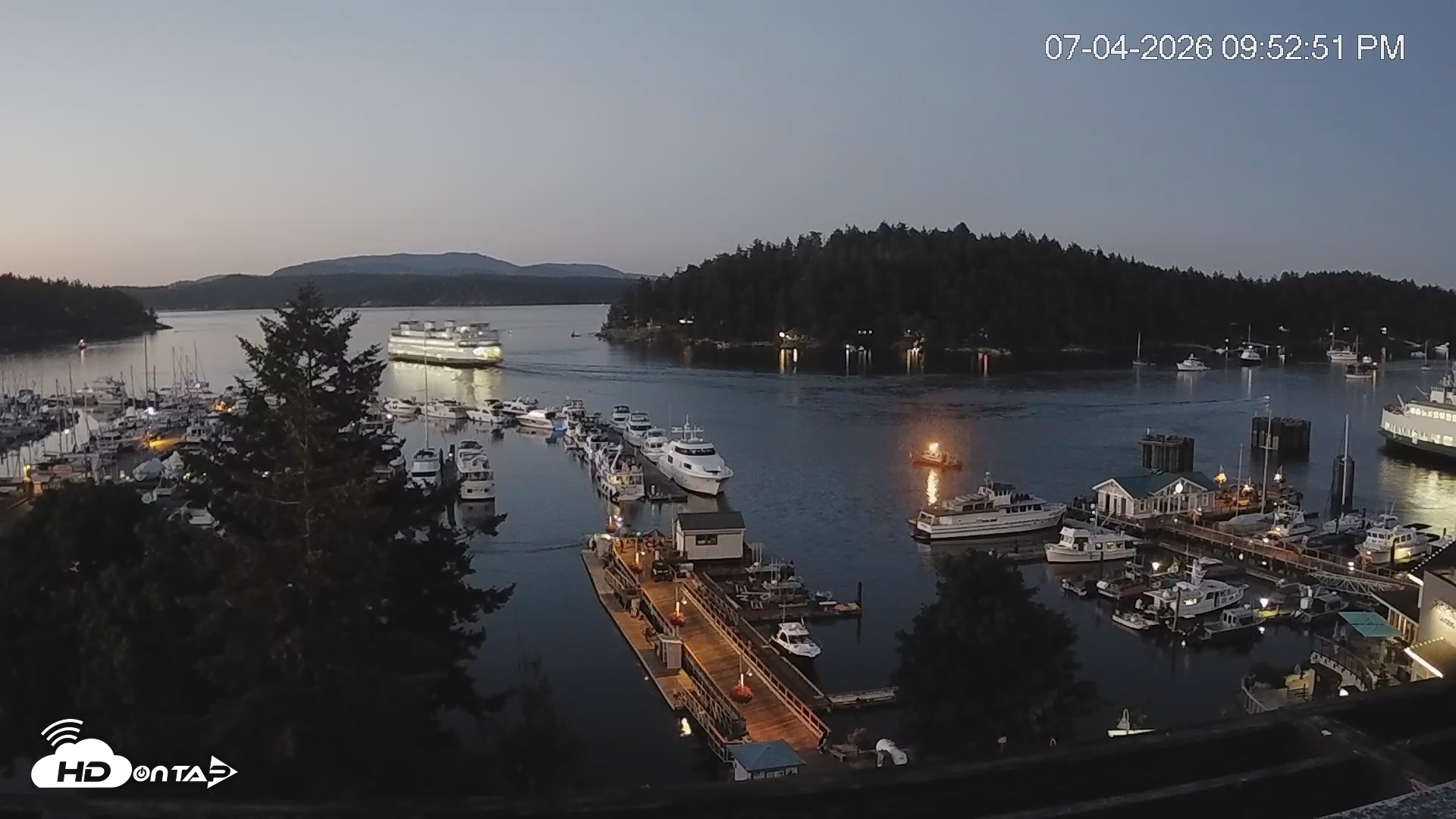 Snapshot of Friday Harbor - San Juan Island Live Webcam taken Jul 4, 2026, 9:53pm PDT