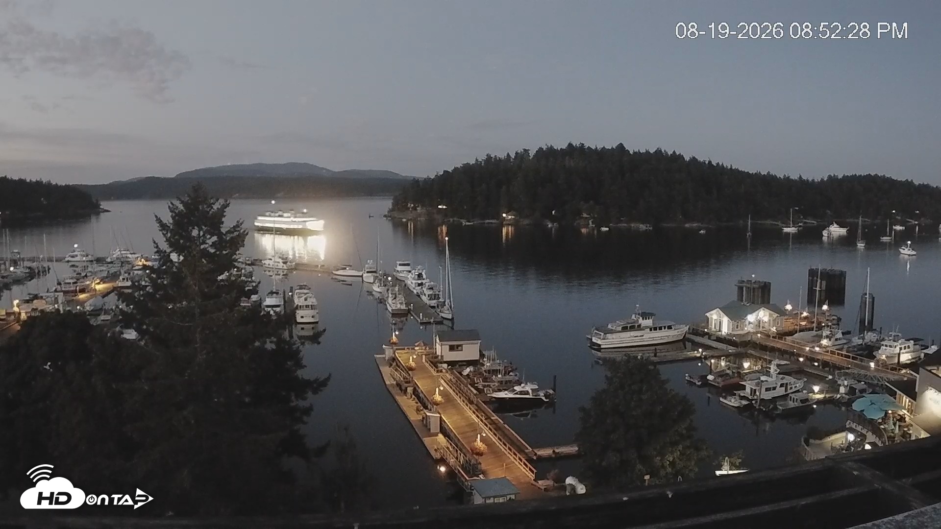 Snapshot of Friday Harbor - San Juan Island Live Webcam taken Aug 19, 2026, 8:53pm PDT