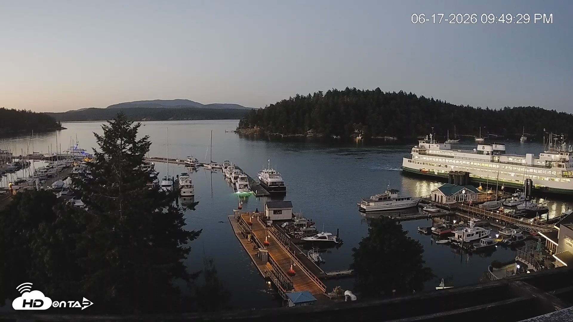 Snapshot of Friday Harbor - San Juan Island Live Webcam taken Jun 17, 2026, 9:50pm PDT