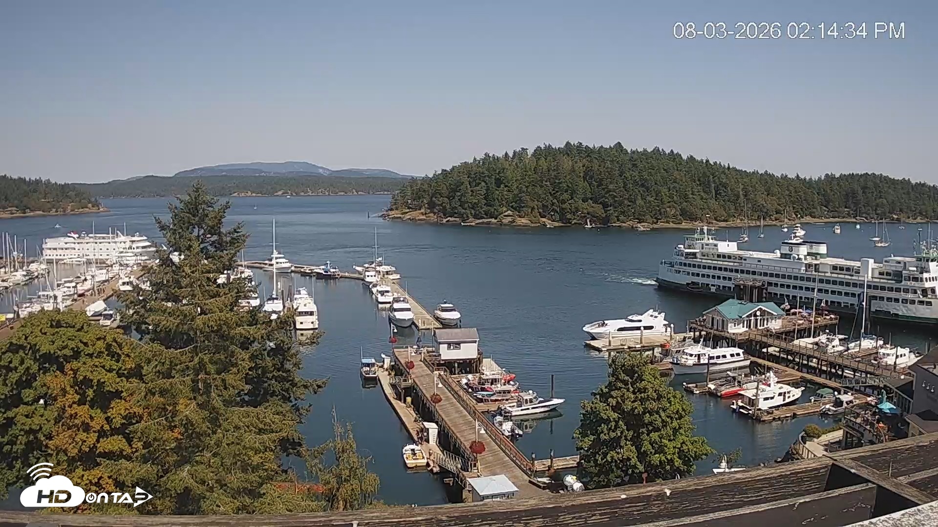 Snapshot of Friday Harbor - San Juan Island Live Webcam taken Aug 3, 2026, 2:15pm PDT