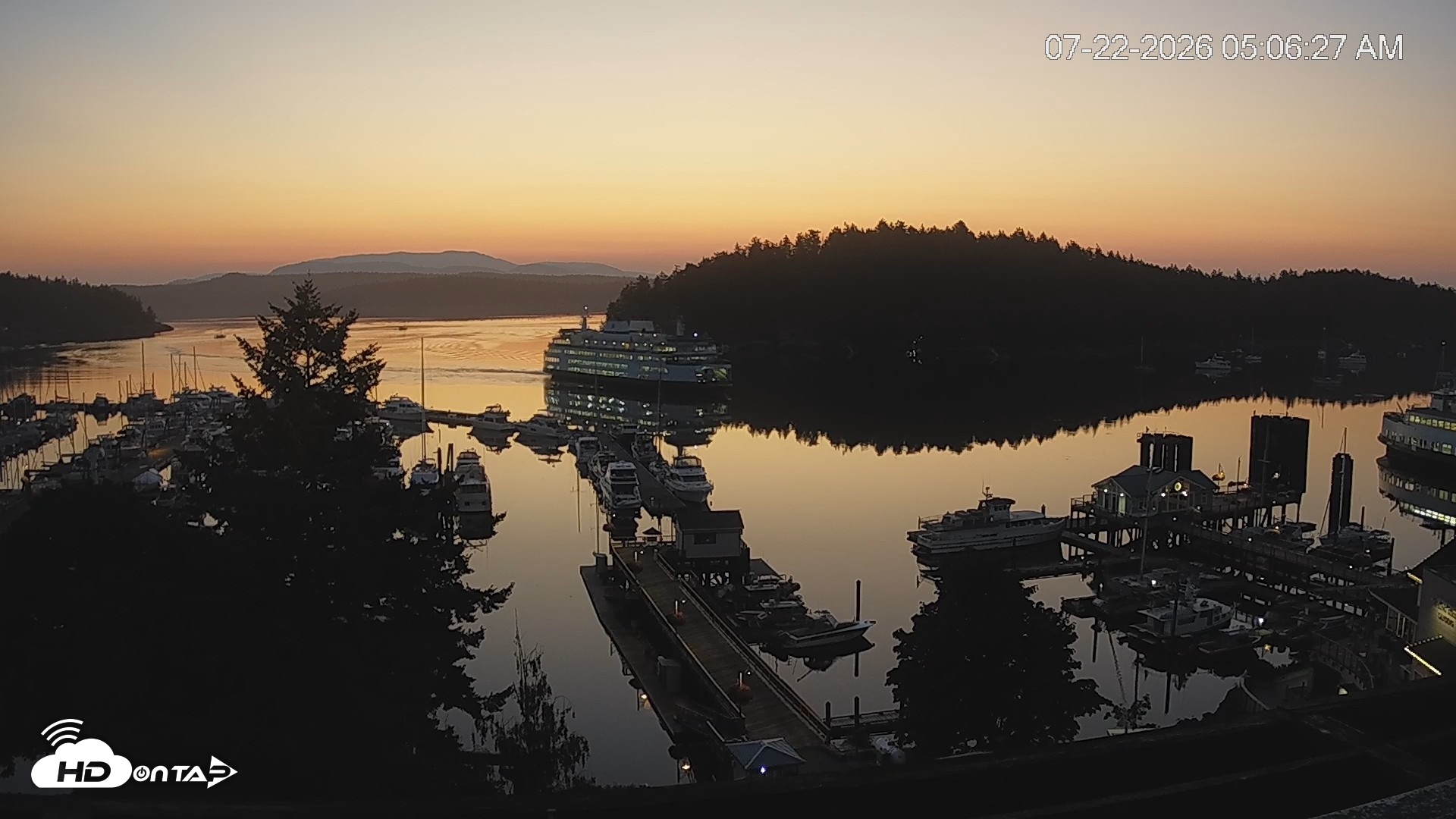 Snapshot of Friday Harbor - San Juan Island Live Webcam taken Jul 22, 2026, 5:07am PDT