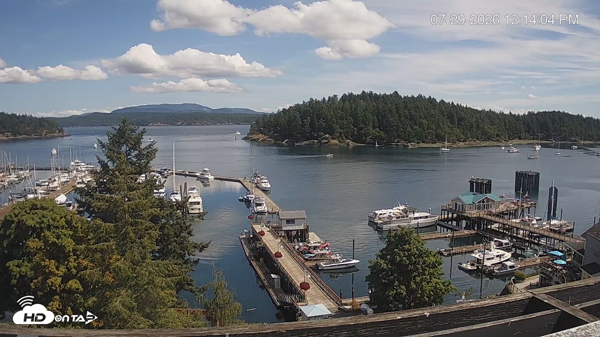 Snapshot of Friday Harbor - San Juan Island Live Webcam taken Jul 29, 2026, 12:14pm PDT