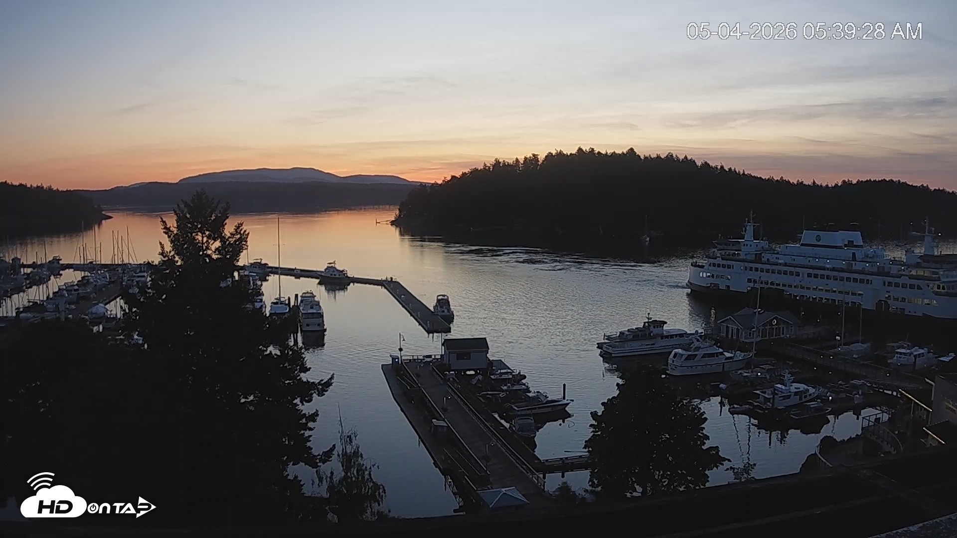 Snapshot of Friday Harbor - San Juan Island Live Webcam taken May 4, 2026, 5:40am PDT