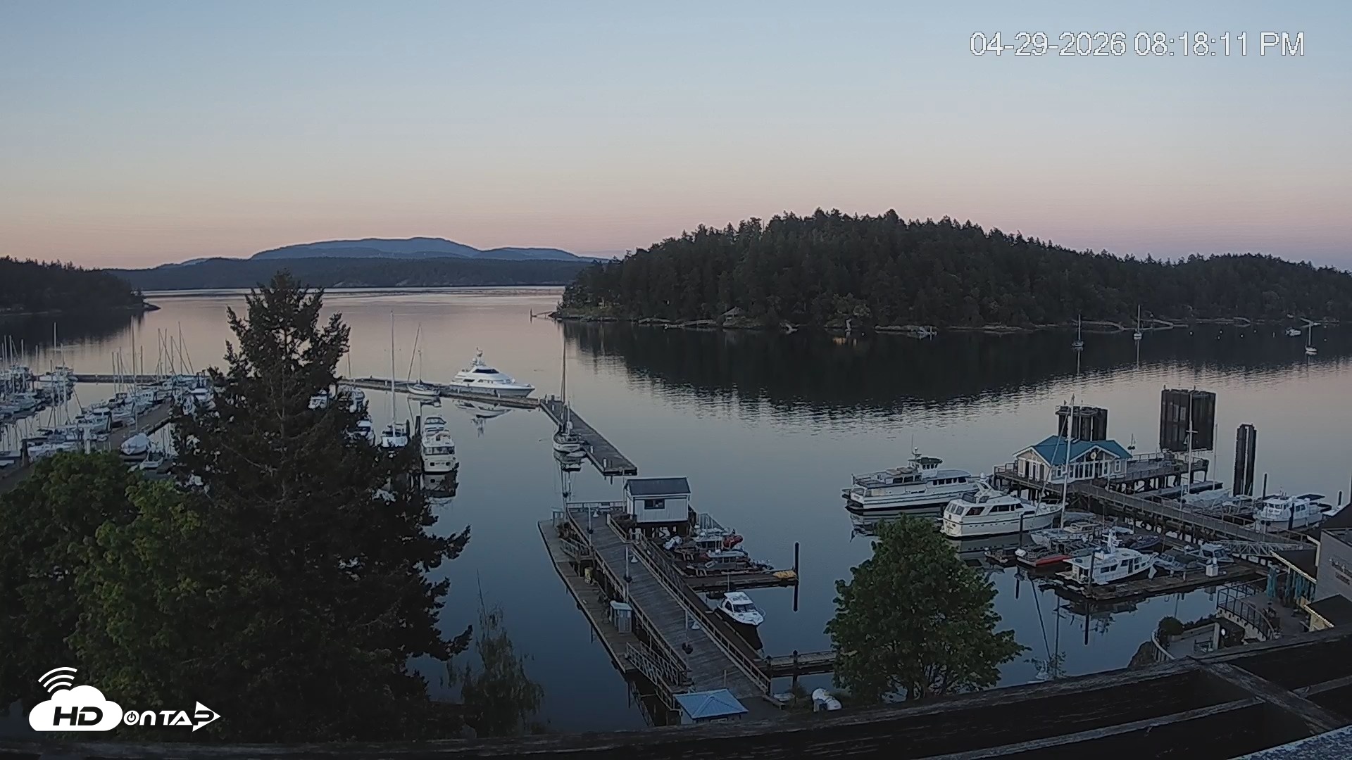 Snapshot of Friday Harbor - San Juan Island Live Webcam taken Apr 29, 2026, 8:19pm PDT