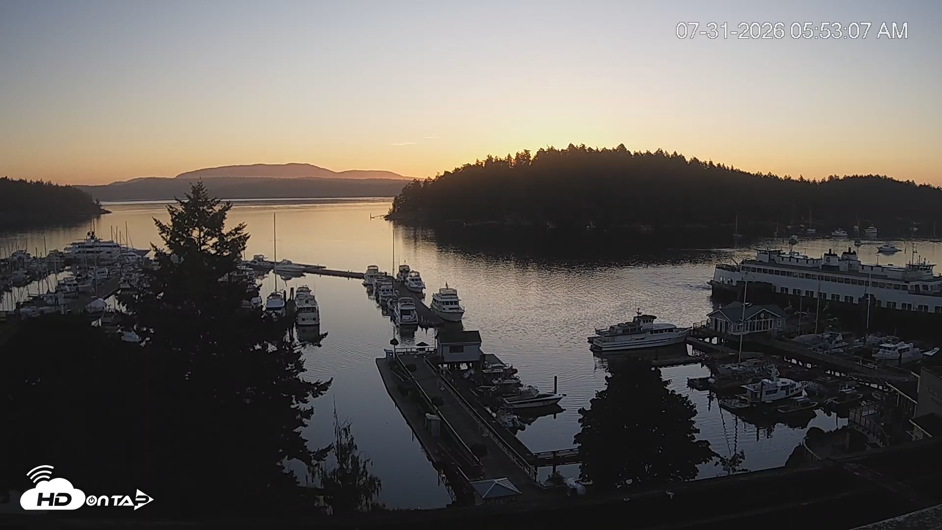Snapshot of Friday Harbor - San Juan Island Live Webcam taken Jul 31, 2026, 5:53am PDT