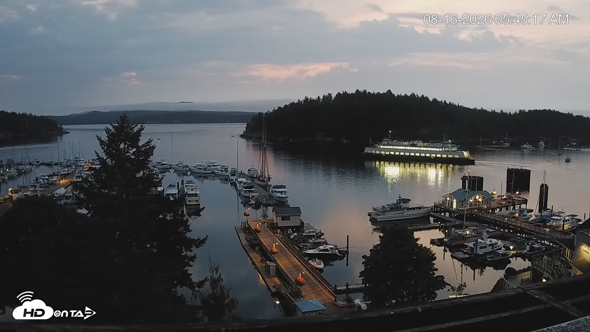Snapshot of Friday Harbor - San Juan Island Live Webcam taken Aug 16, 2026, 5:46am PDT